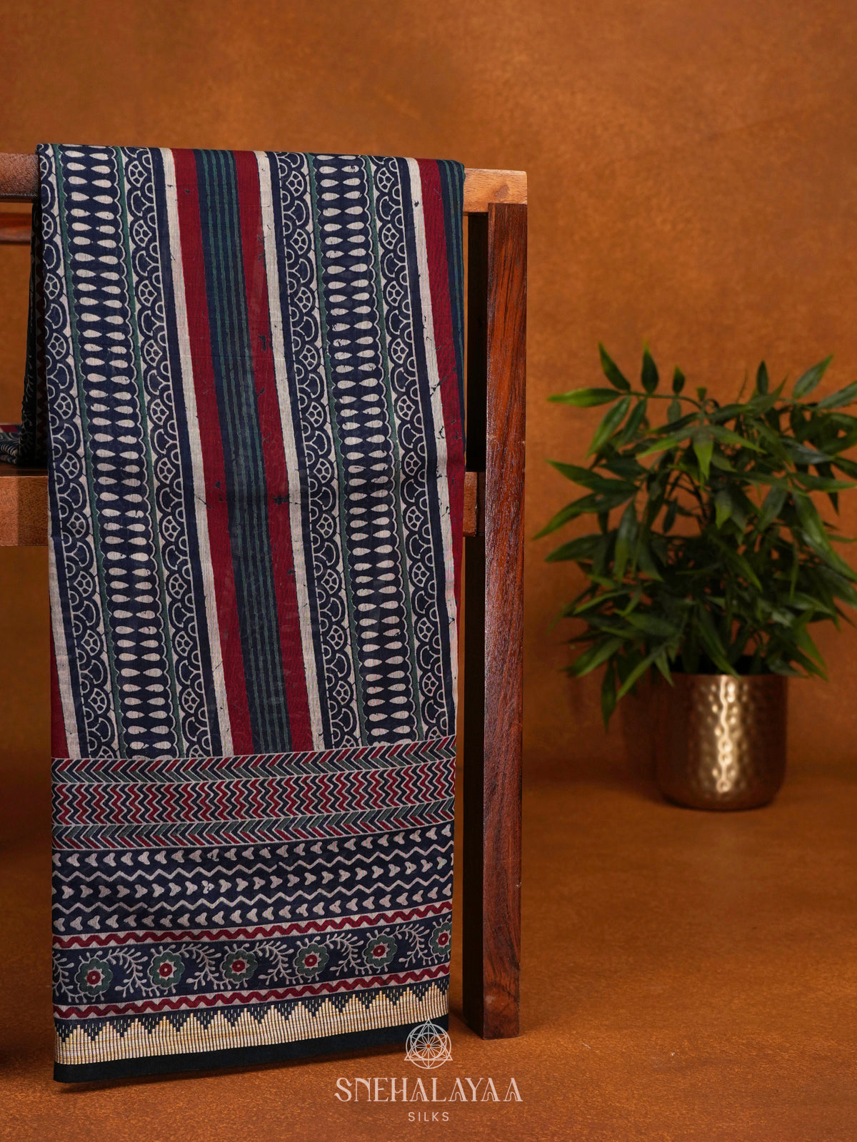 Indio Blue Chanderi Saree