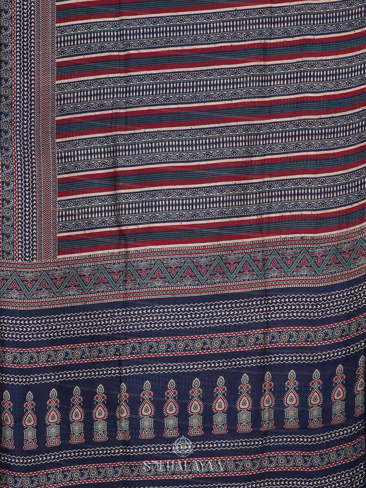 Indio Blue Chanderi Saree