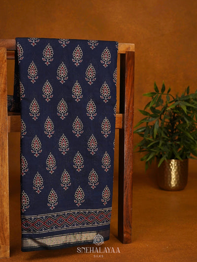 Navy Blue Modal Silk Saree