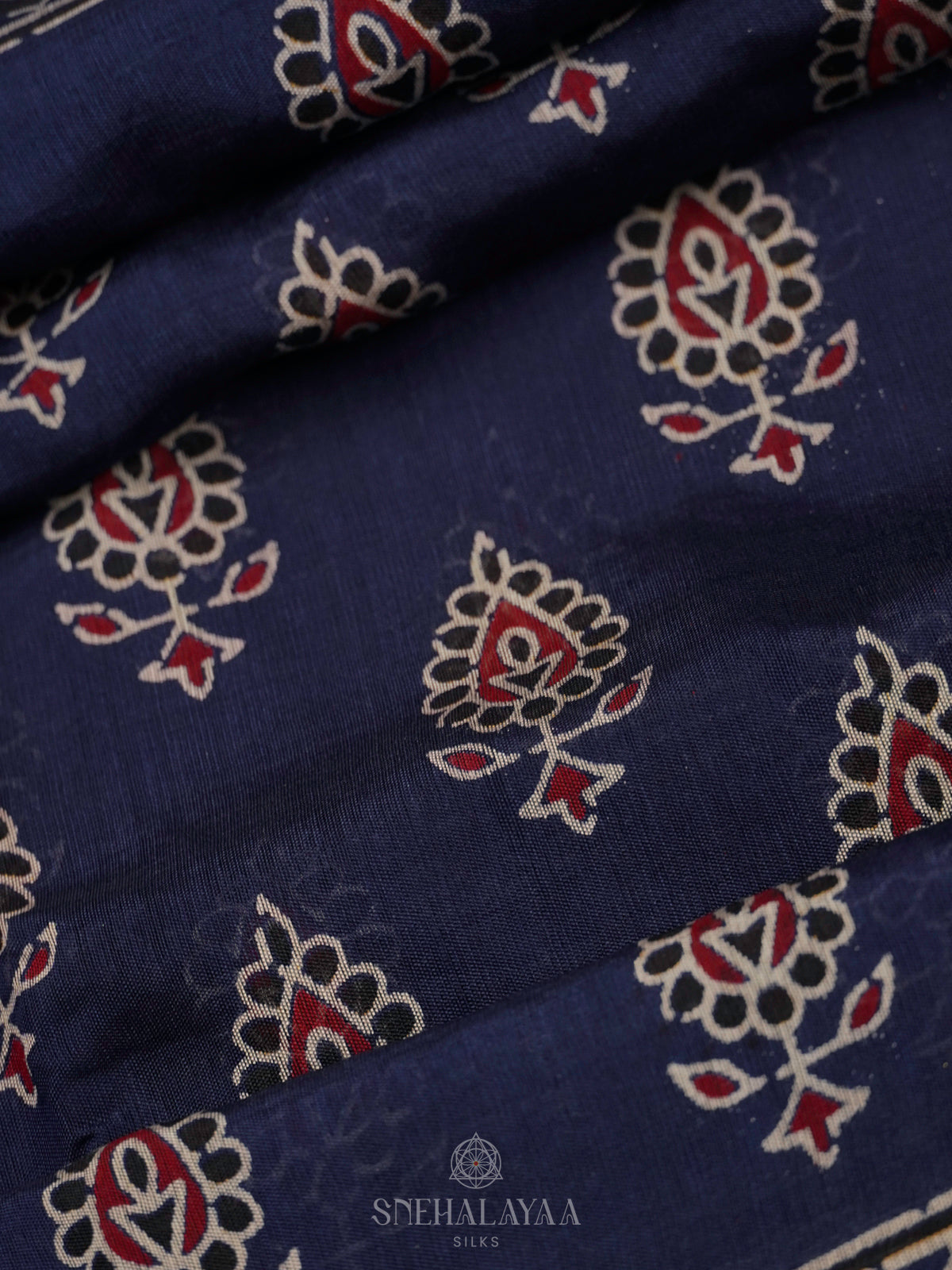 Navy Blue Modal Silk Saree