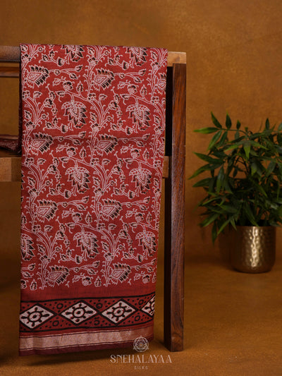 Red Modal Silk Saree