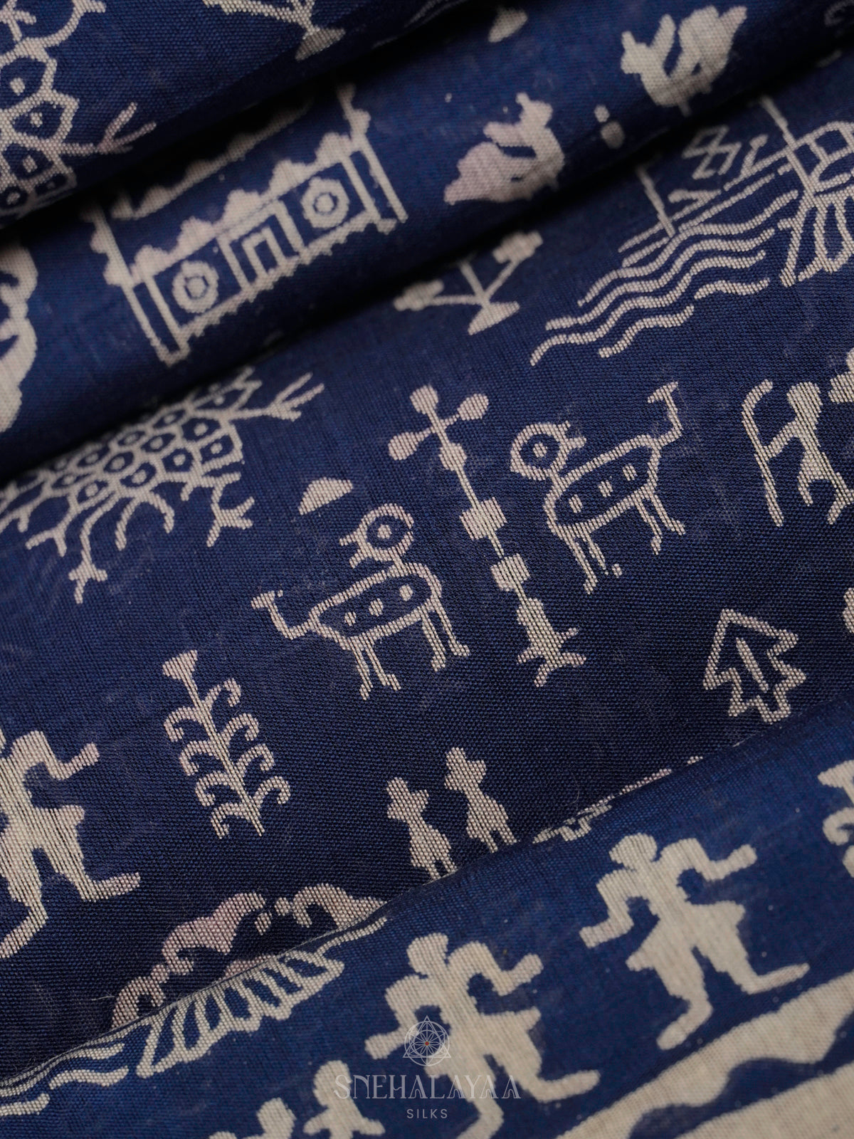 Navy Blue Modal Silk Saree