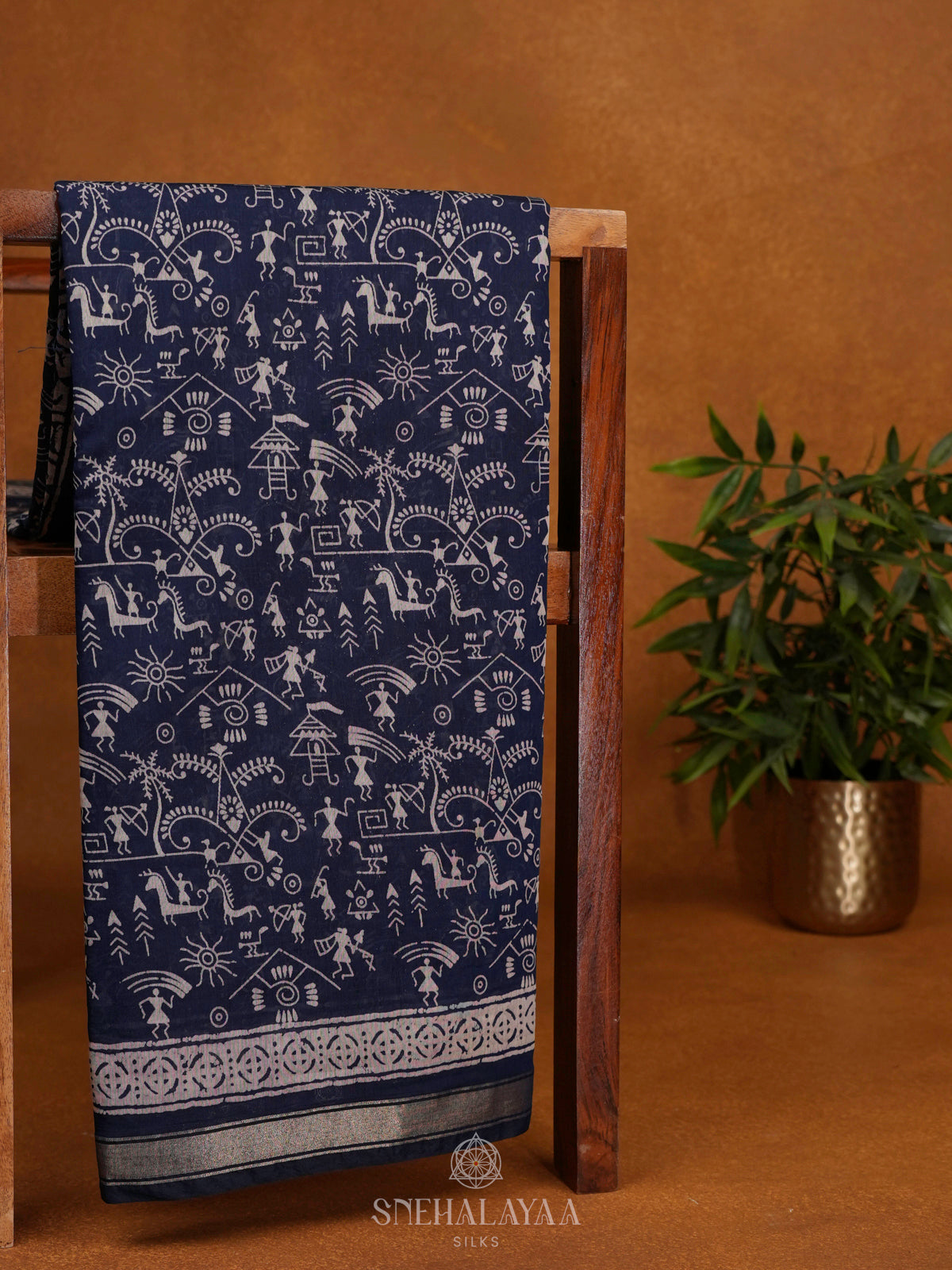 Navy Blue Modal Silk Saree