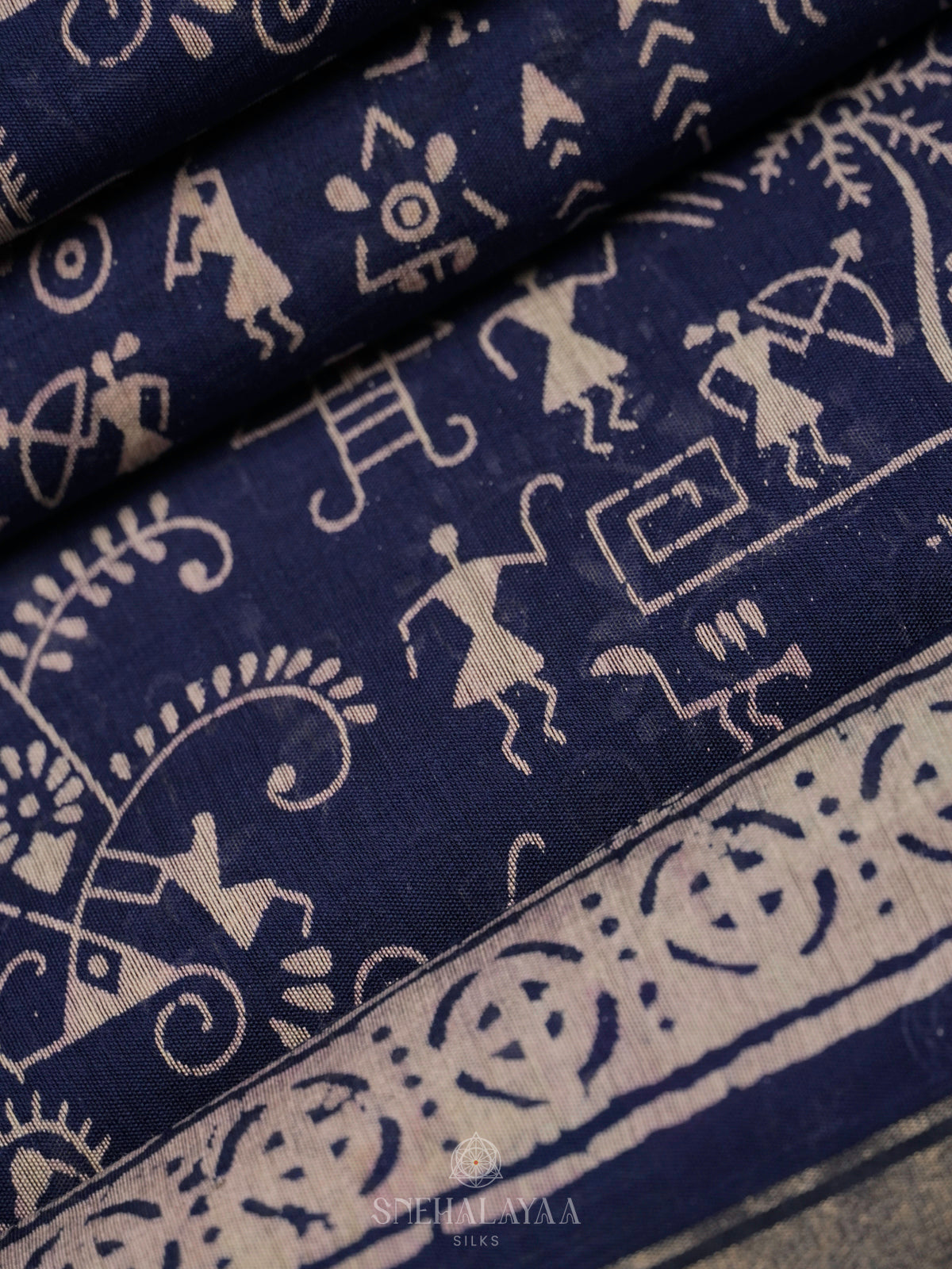 Navy Blue Modal Silk Saree