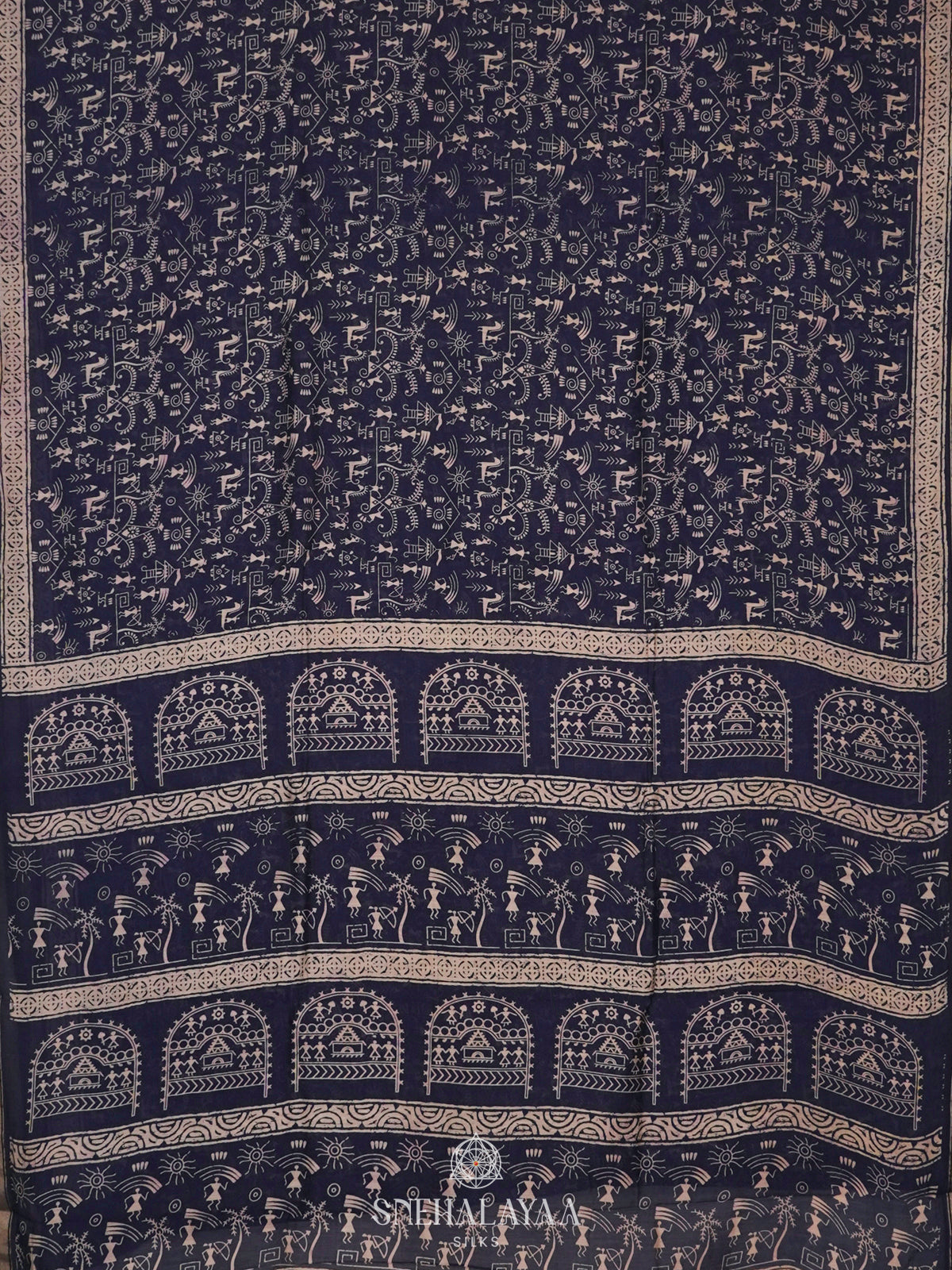 Navy Blue Modal Silk Saree