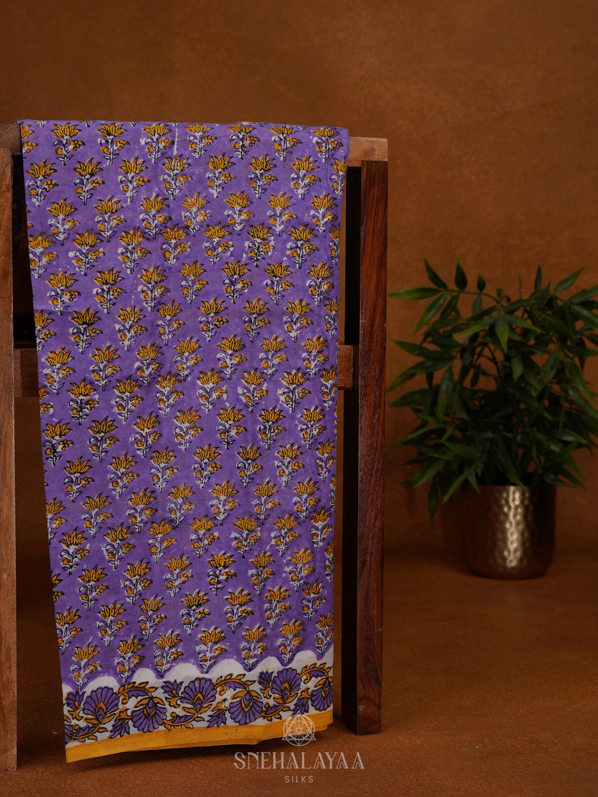 Lavender Jaipur Cotton Saree