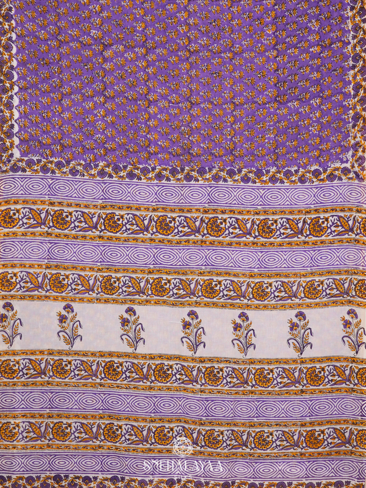 Lavender Jaipur Cotton Saree