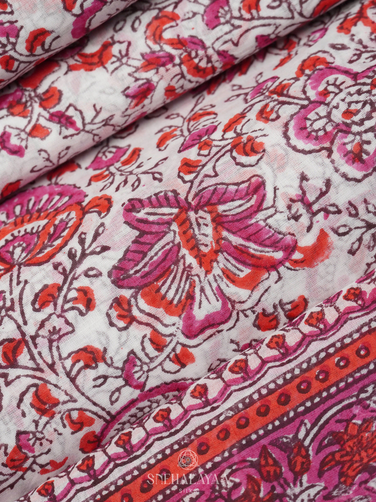 Off White Jaipur Cotton Saree