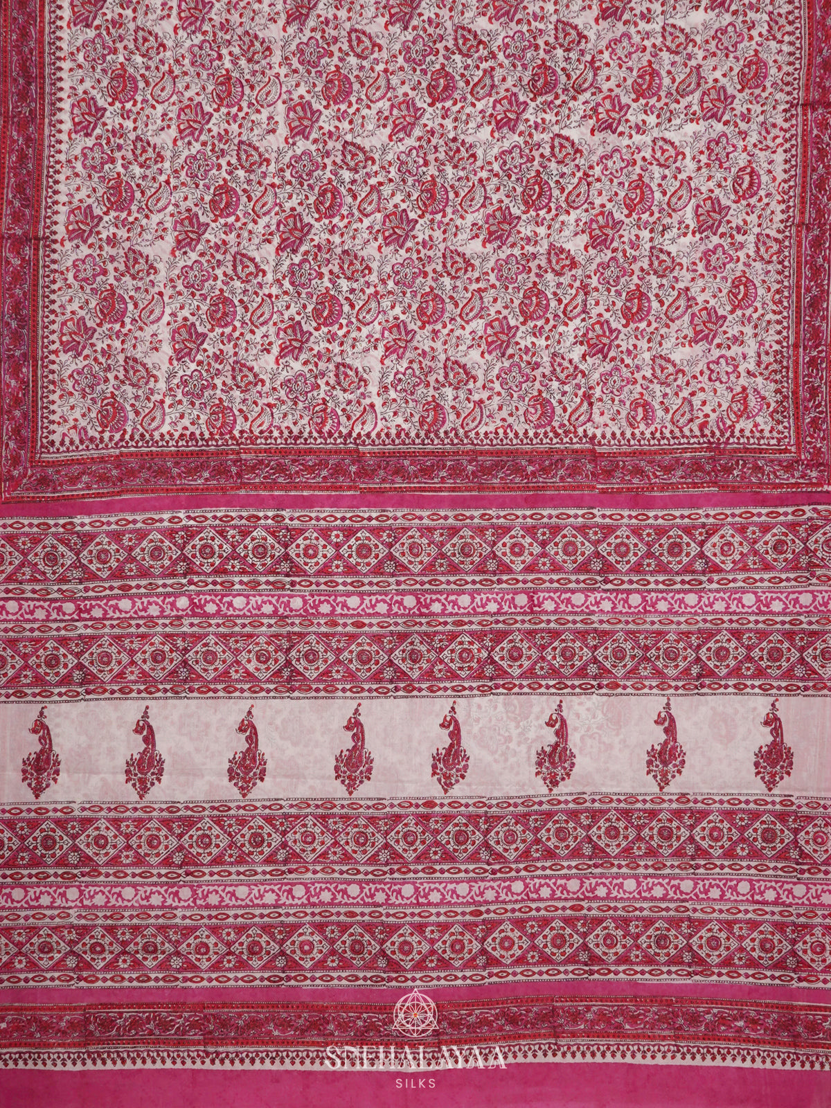 Off White Jaipur Cotton Saree