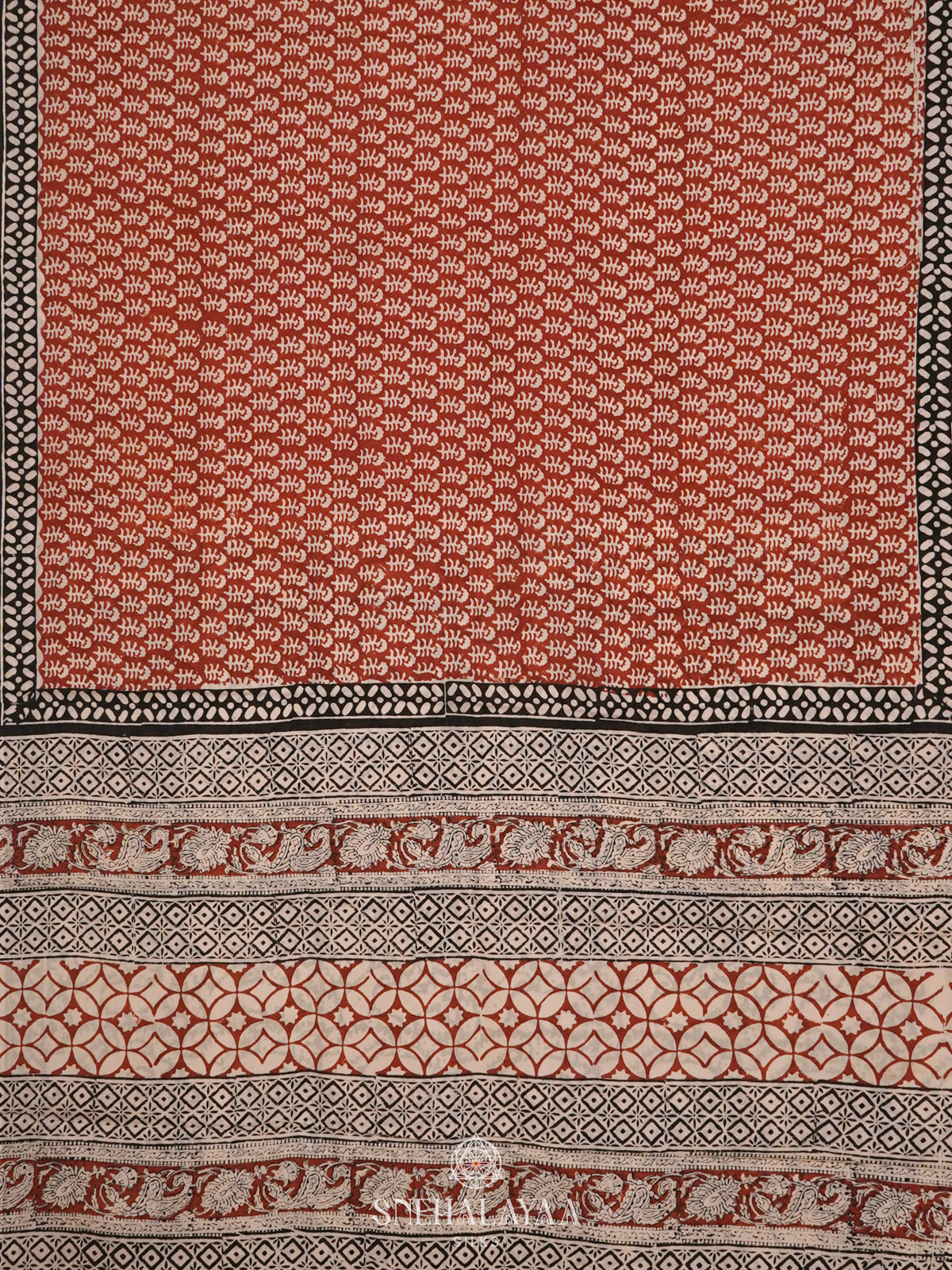 Maroon Jaipur Cotton Saree