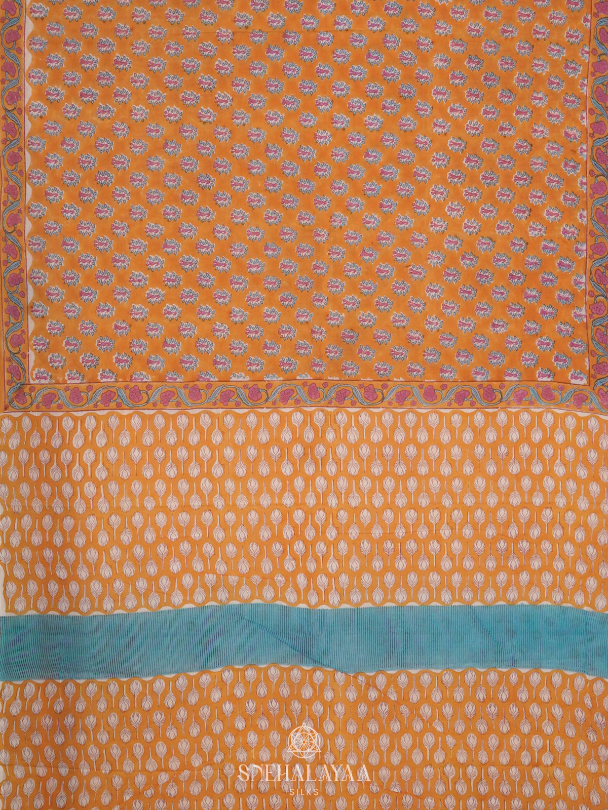 PaleOrange Jaipur Cotton Saree