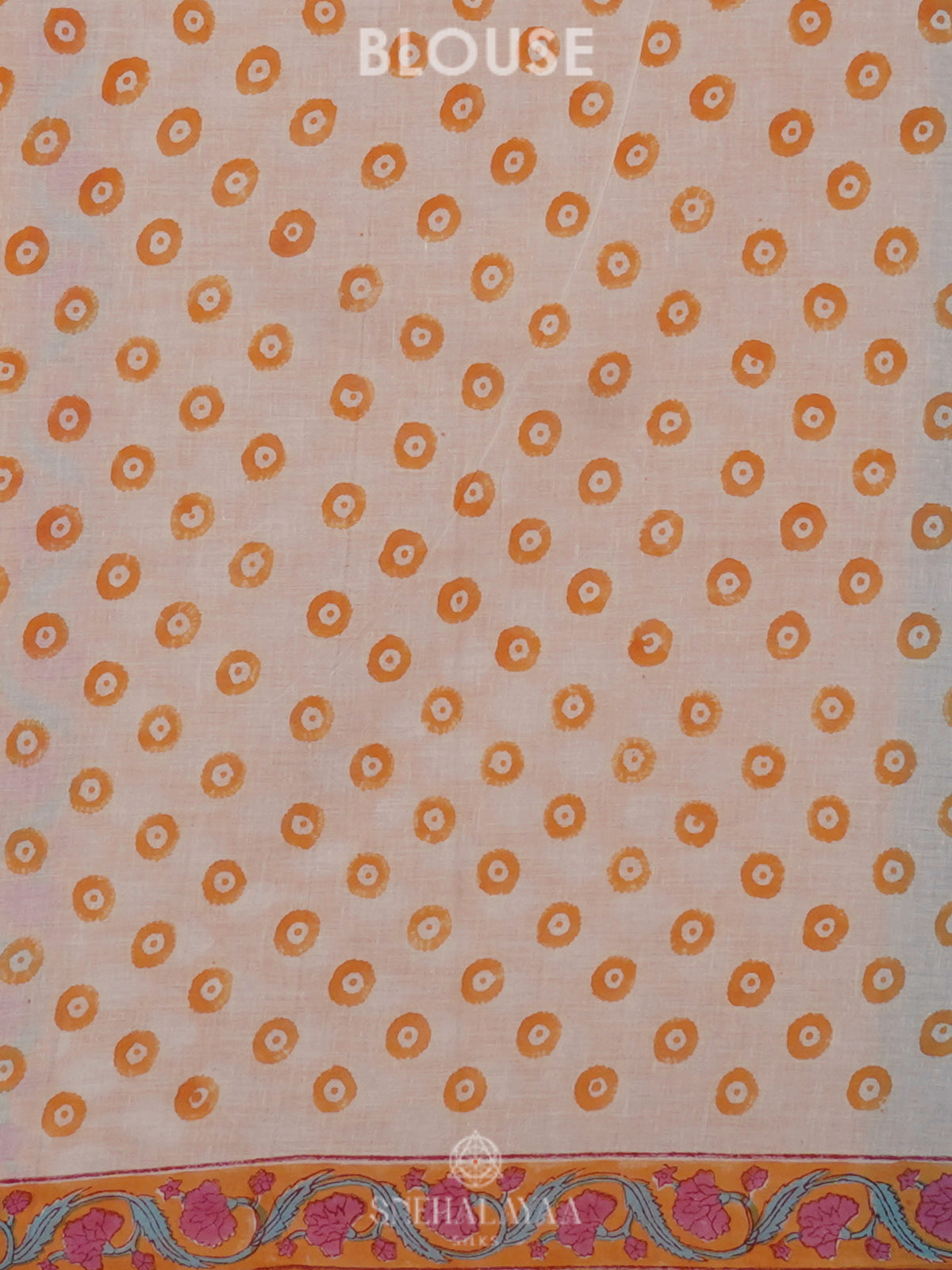 PaleOrange Jaipur Cotton Saree