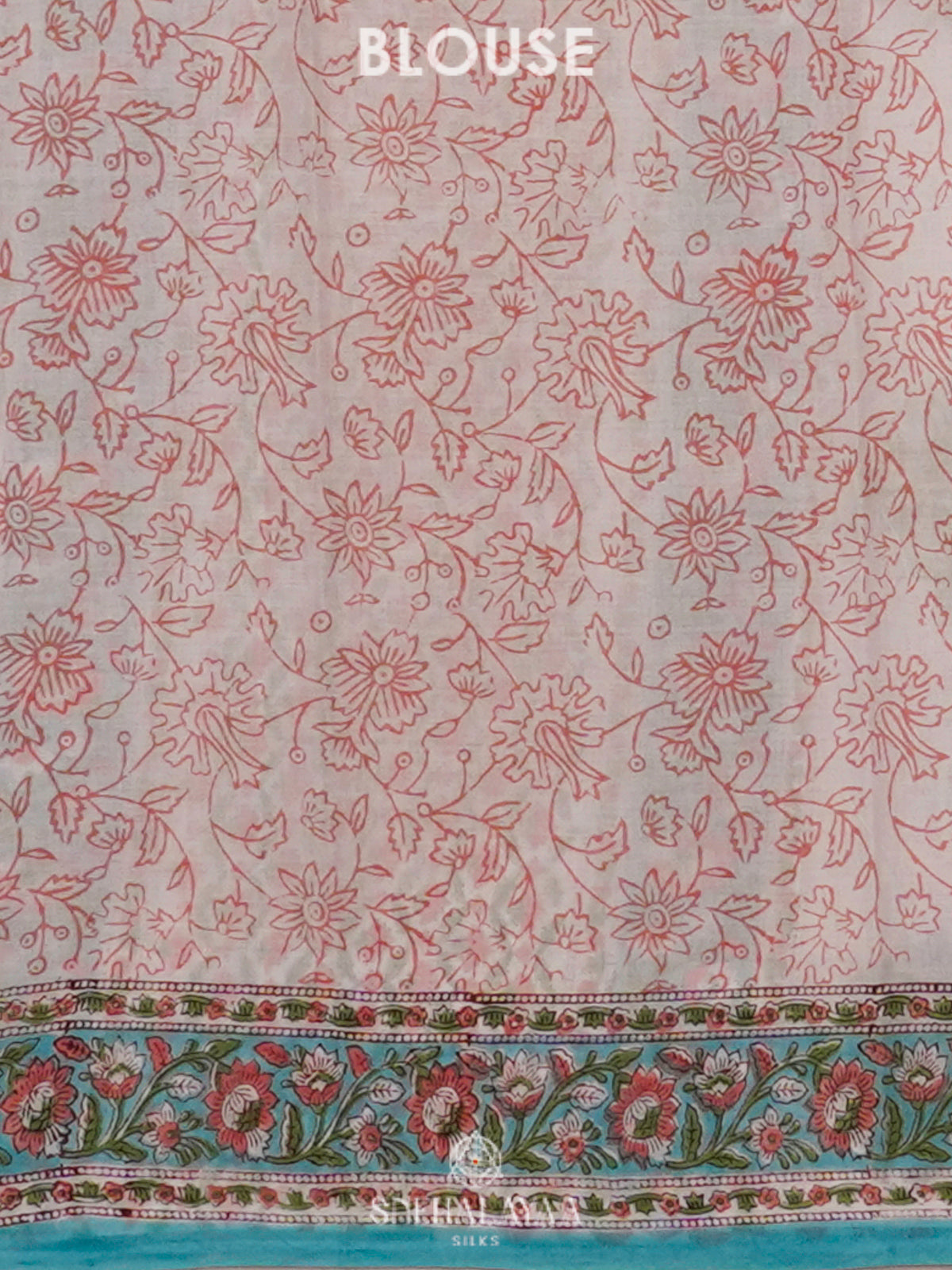 Pale Blue Jaipur Cotton Saree