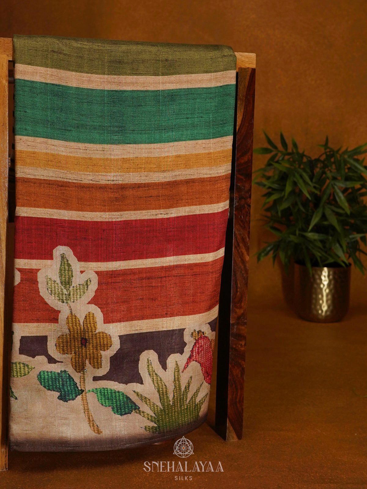 Multi Colour Tussar Saree