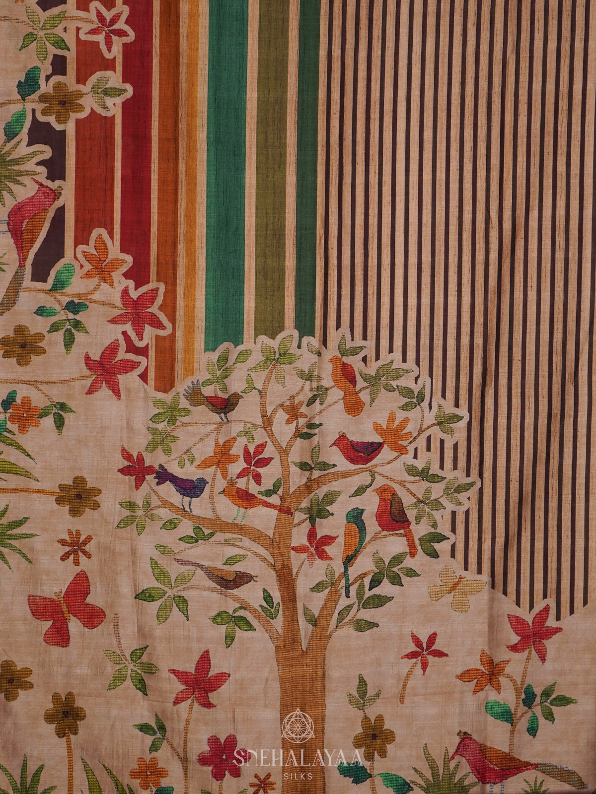 Multi Colour Tussar Saree