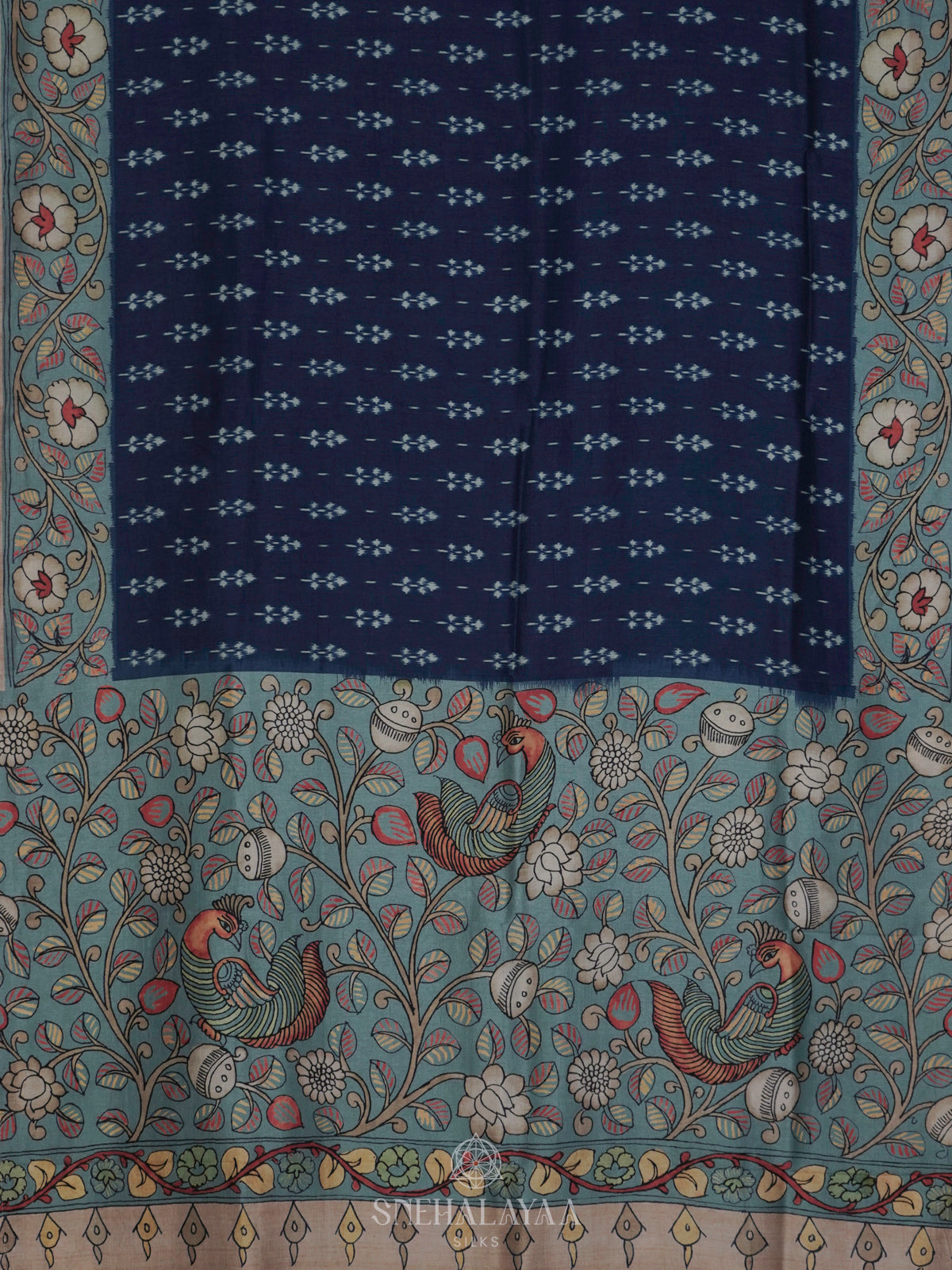 Blue Tussar Saree