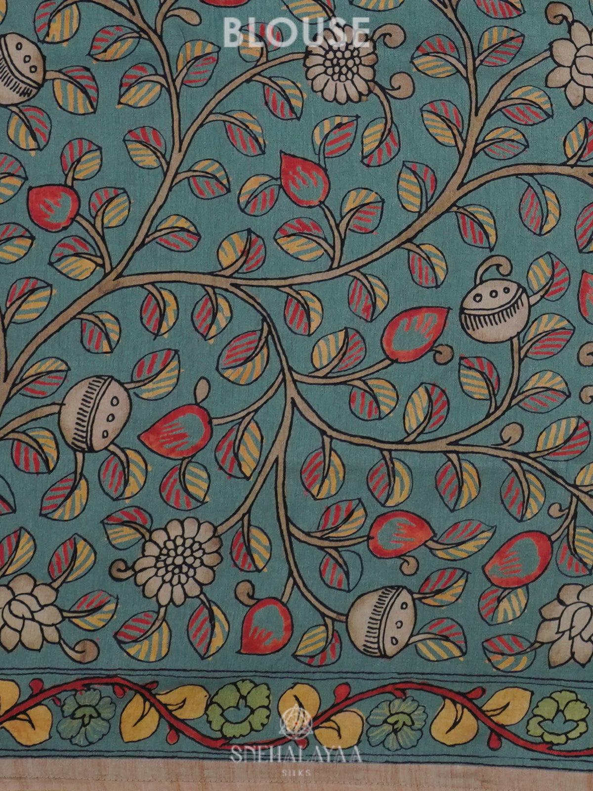 Blue Tussar Saree