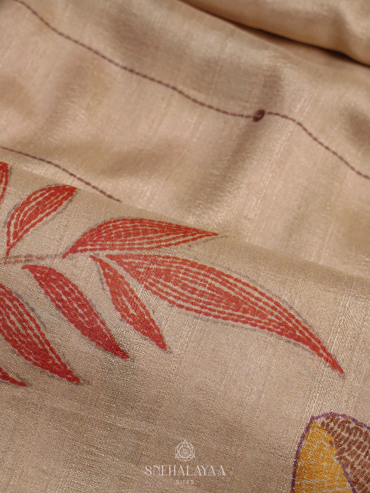 Cream Tussar Saree