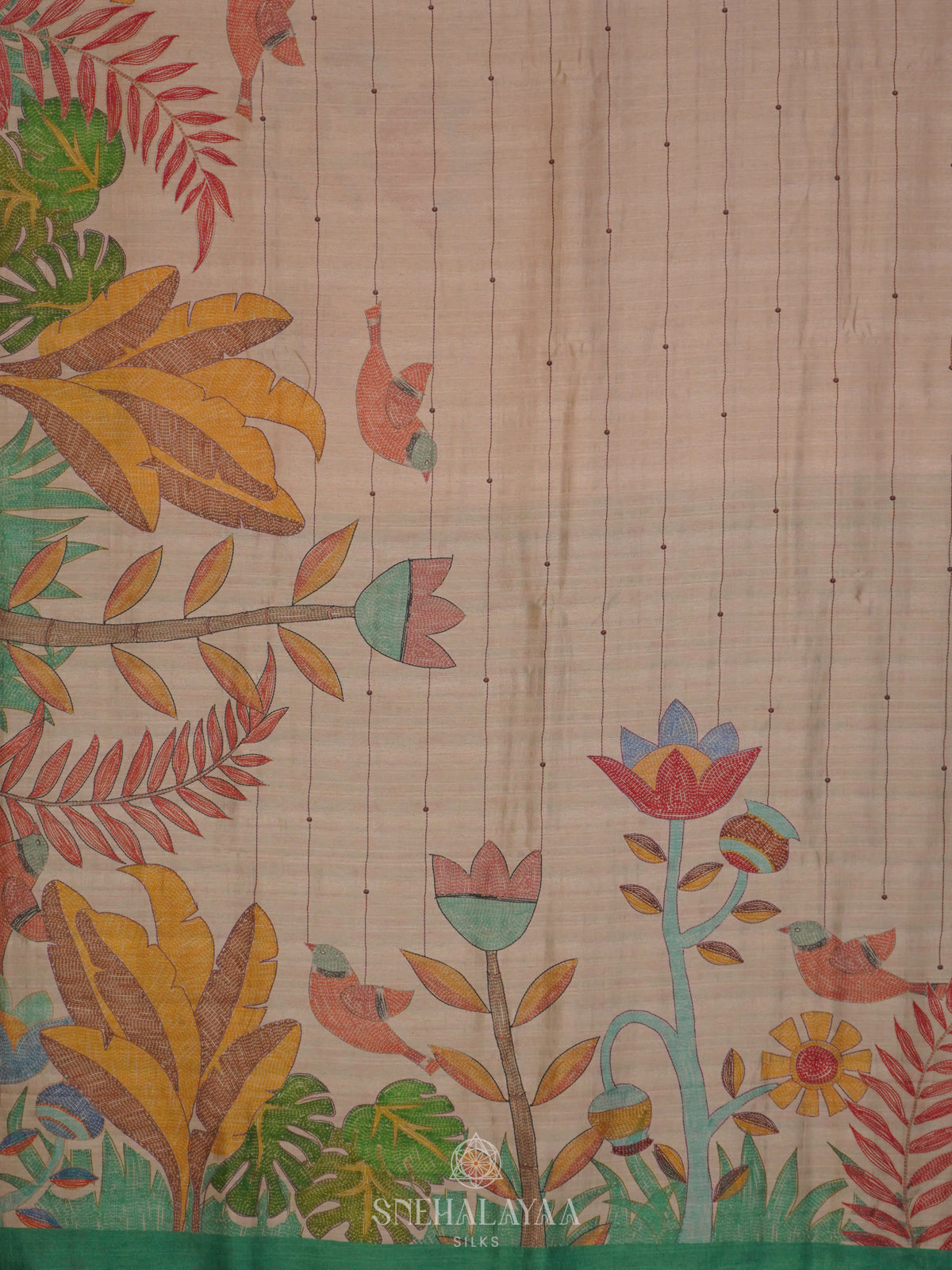 Cream Tussar Saree