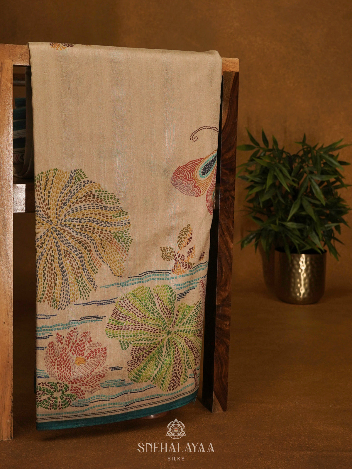 Cream Tussar Saree