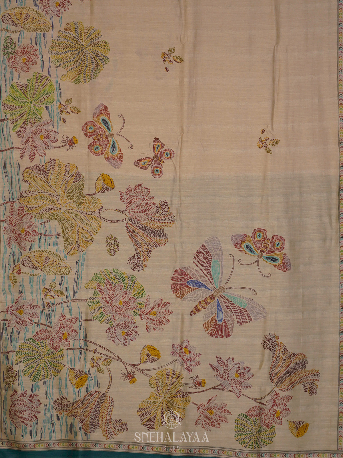 Cream Tussar Saree