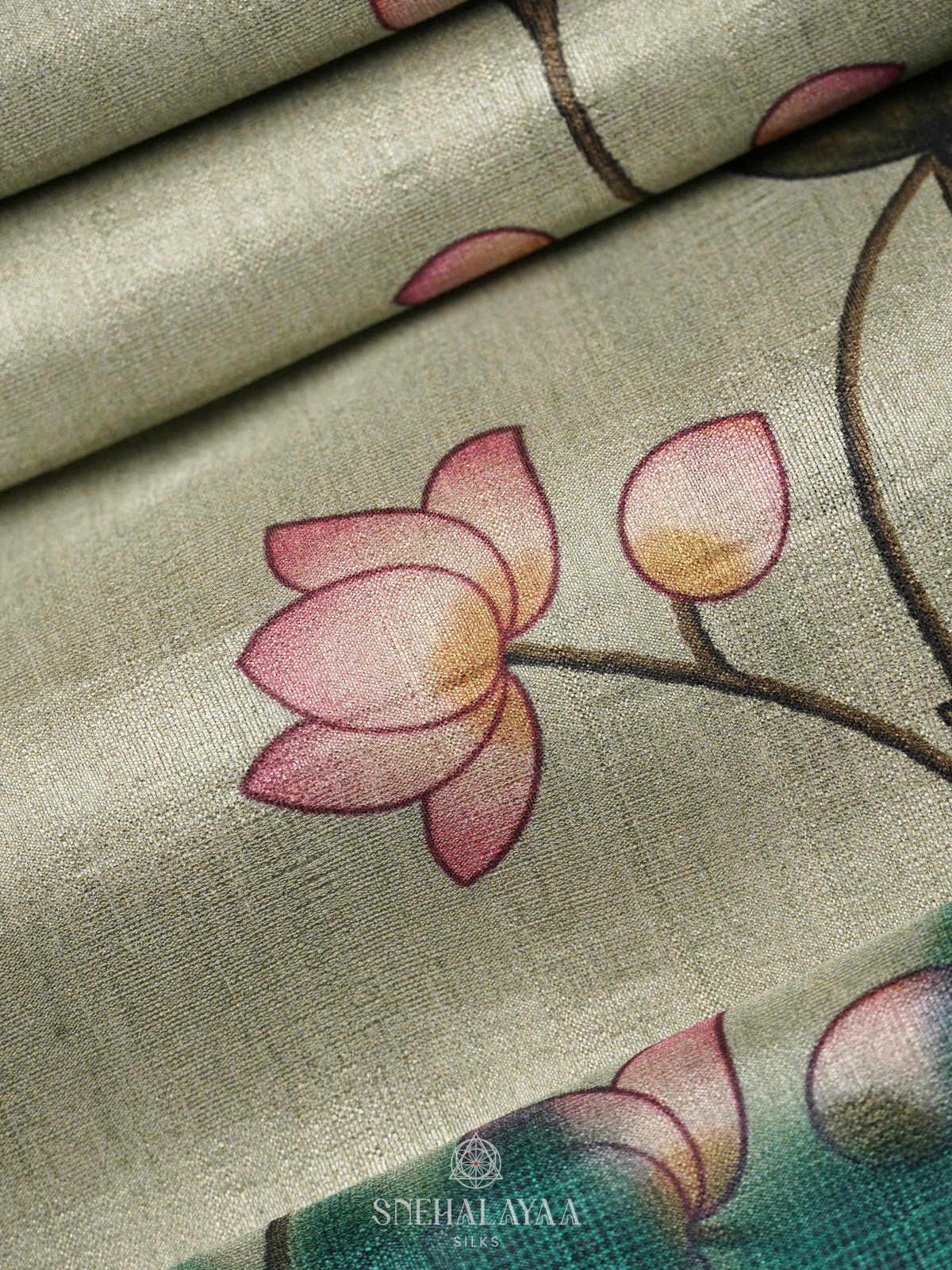 Pale Green Tussar Saree