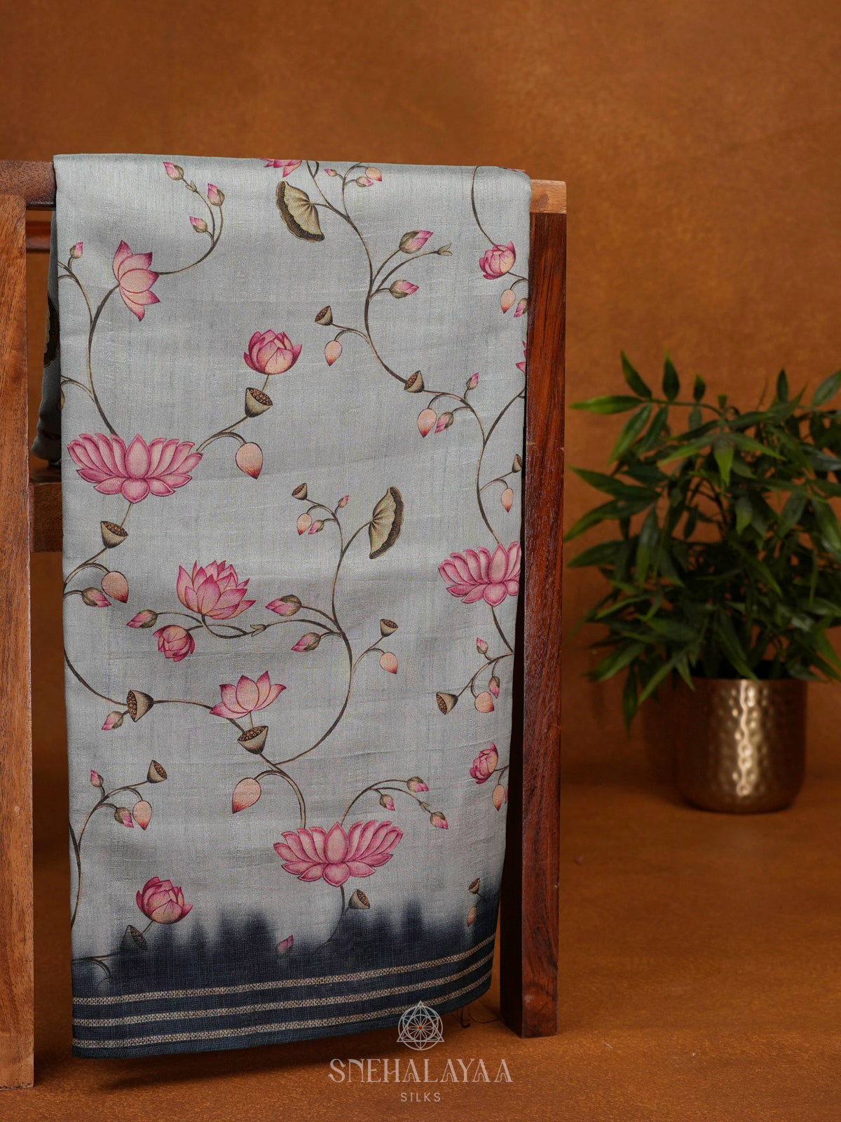 Pale Blue Tussar Saree