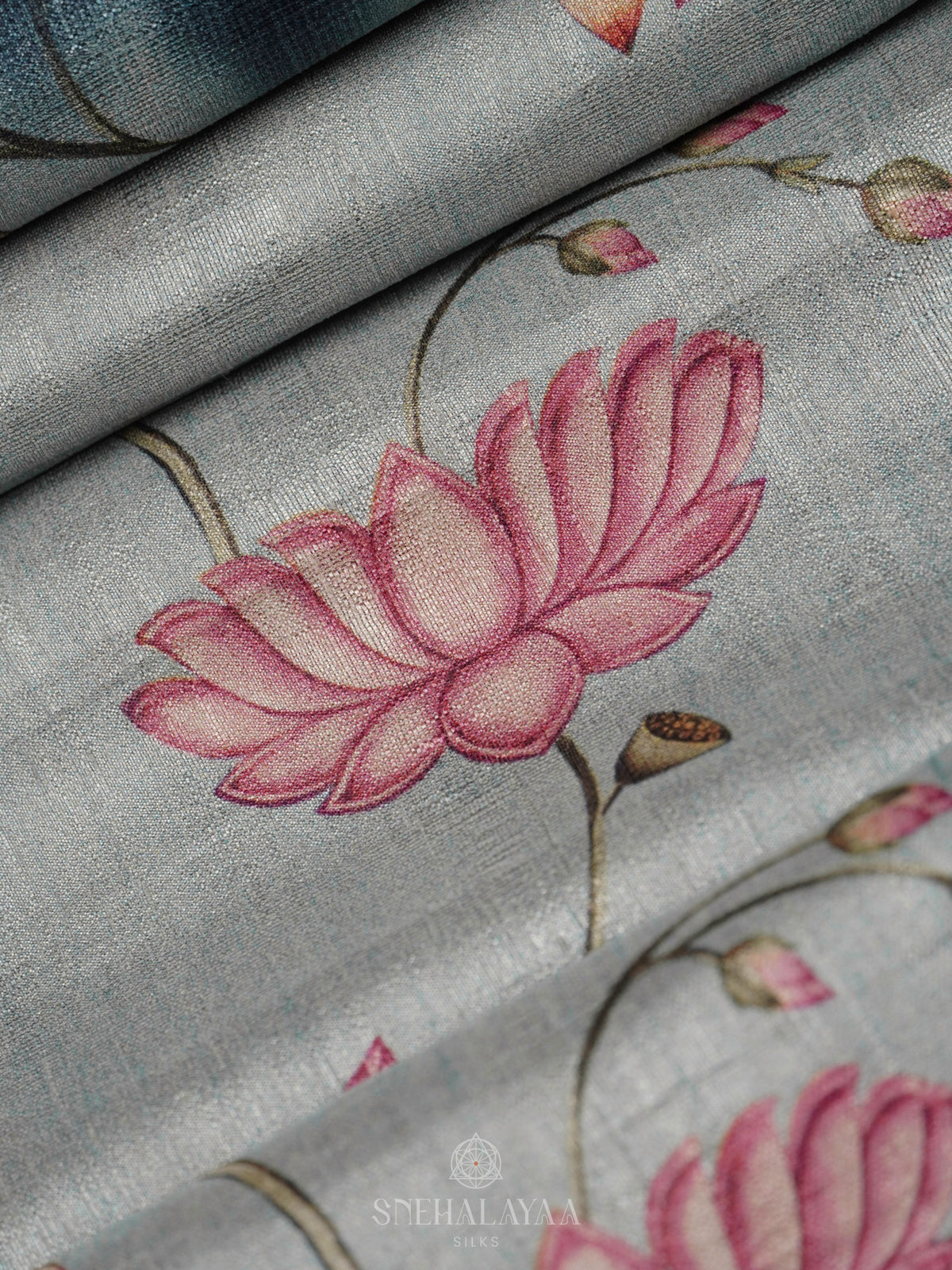 Pale Blue Tussar Saree
