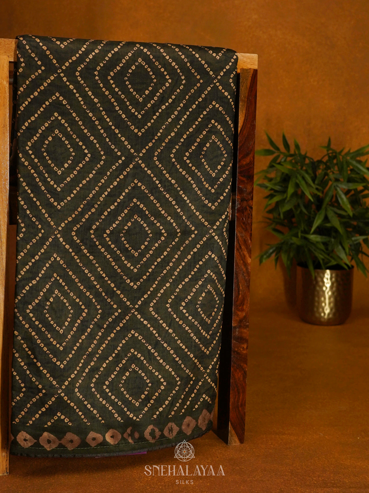 Olive Green Tussar Saree