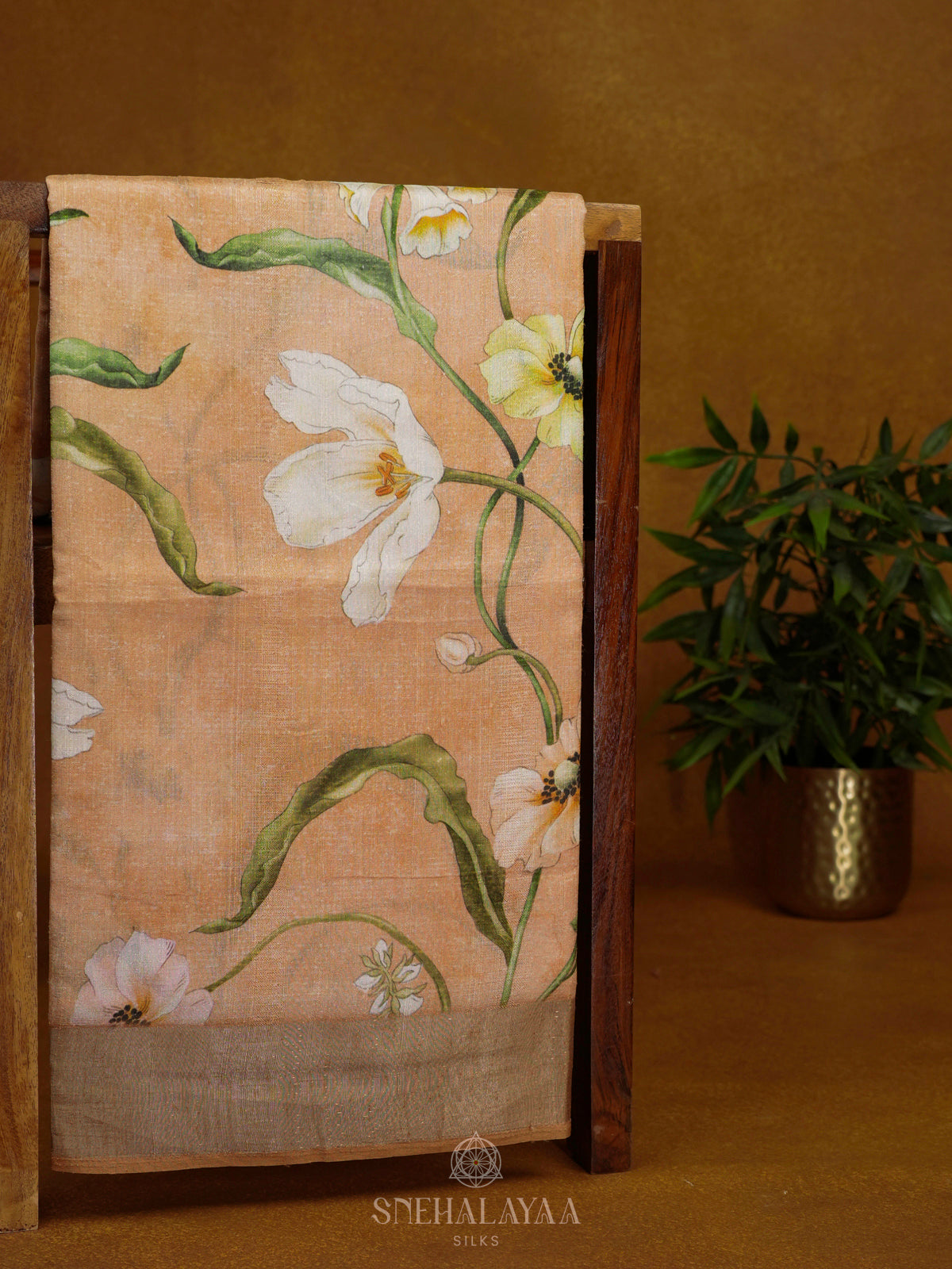 Pale Orange Tussar Saree