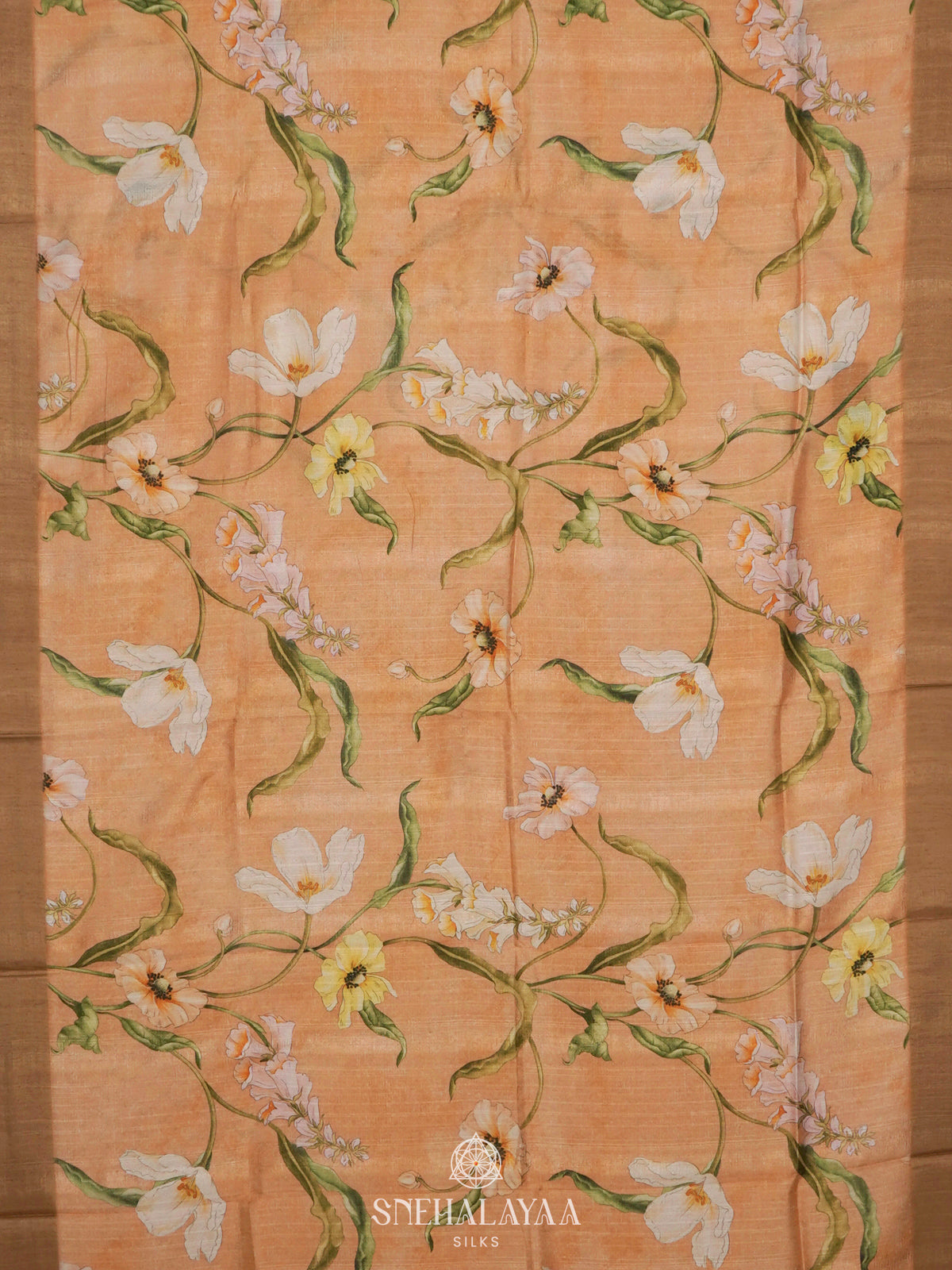 Pale Orange Tussar Saree