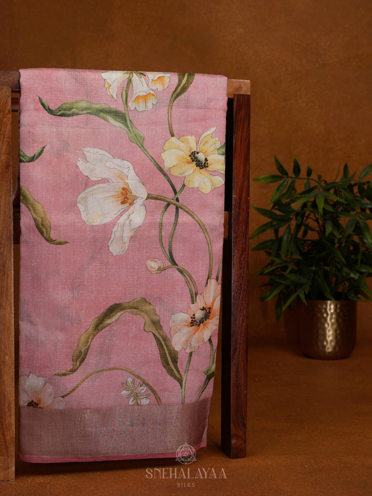Pink Tussar Saree