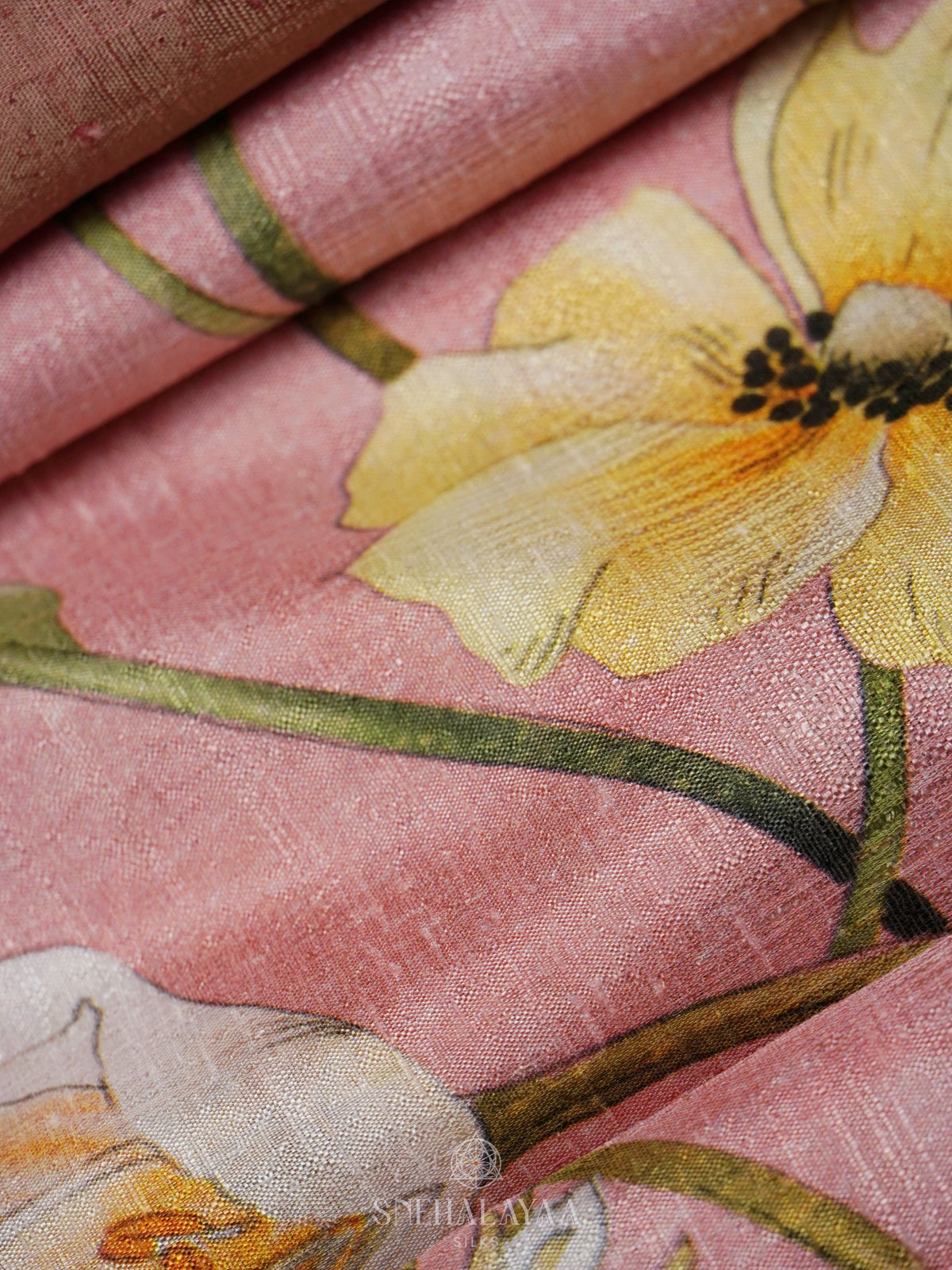 Pink Tussar Saree