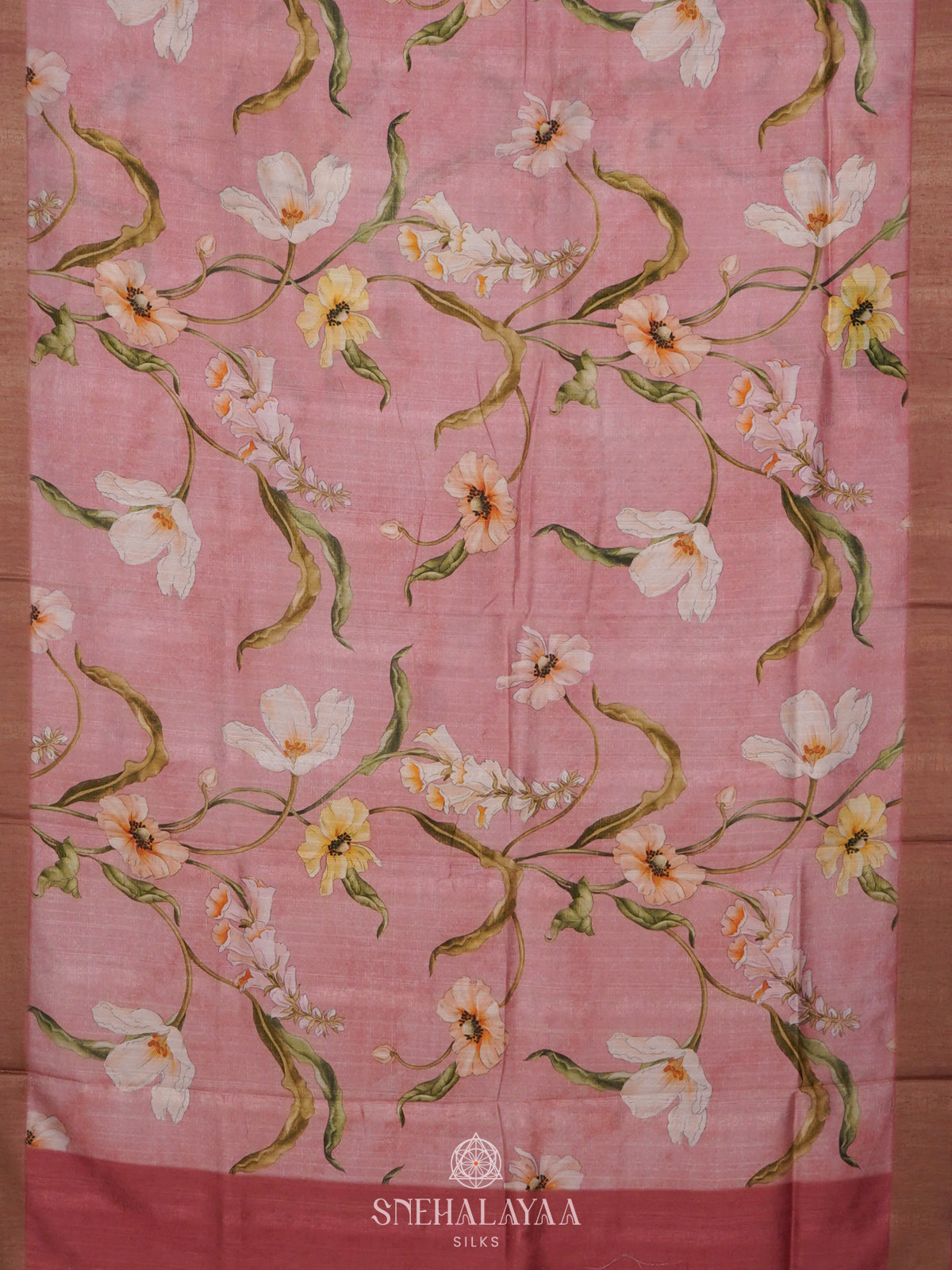 Pink Tussar Saree