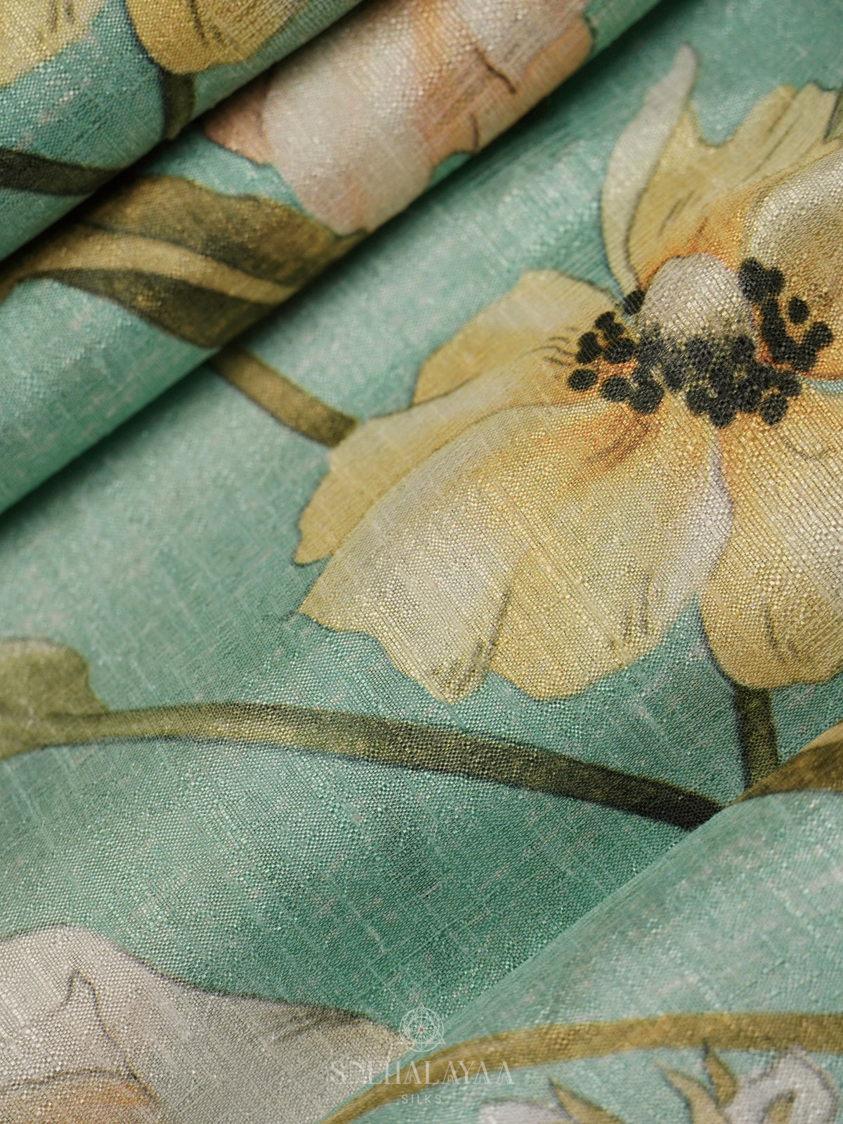 Mint Green Tussar Saree