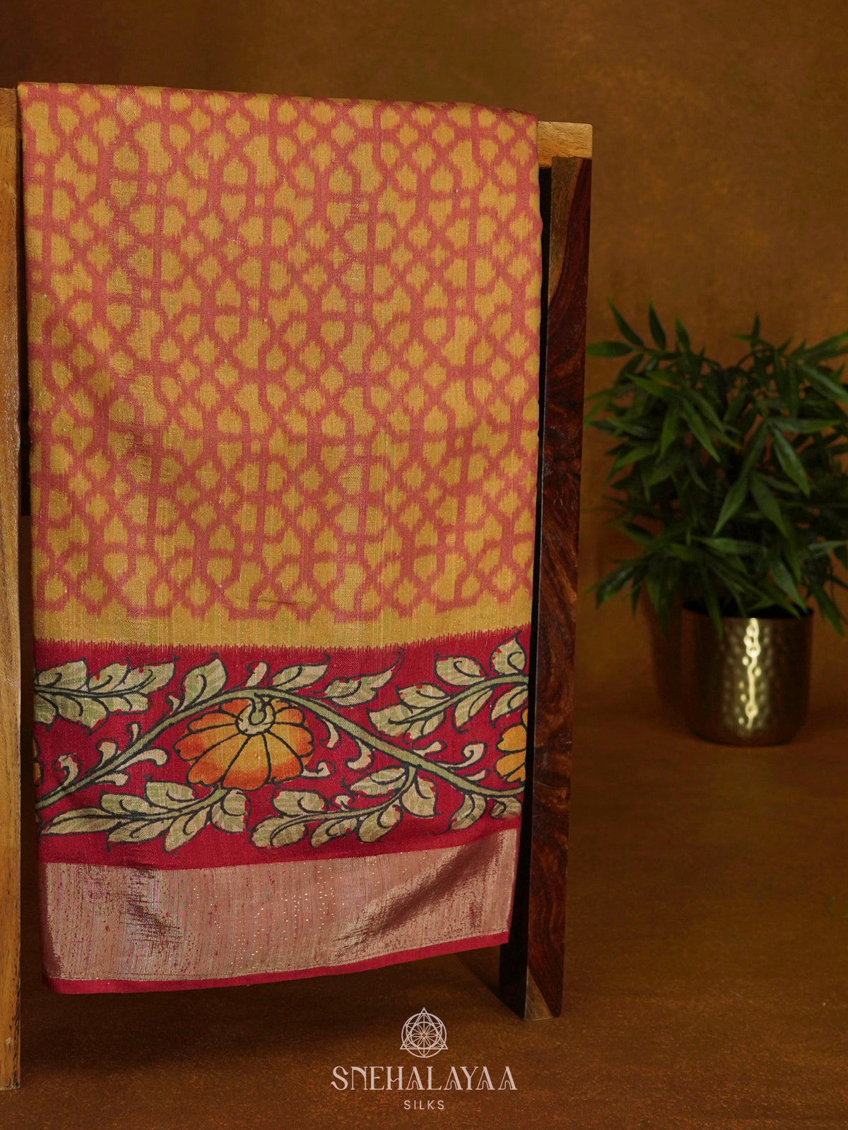 Orange Tussar Saree