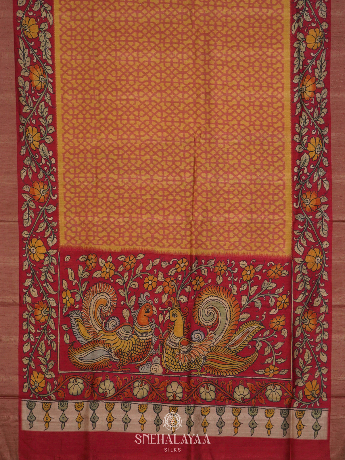 Orange Tussar Saree