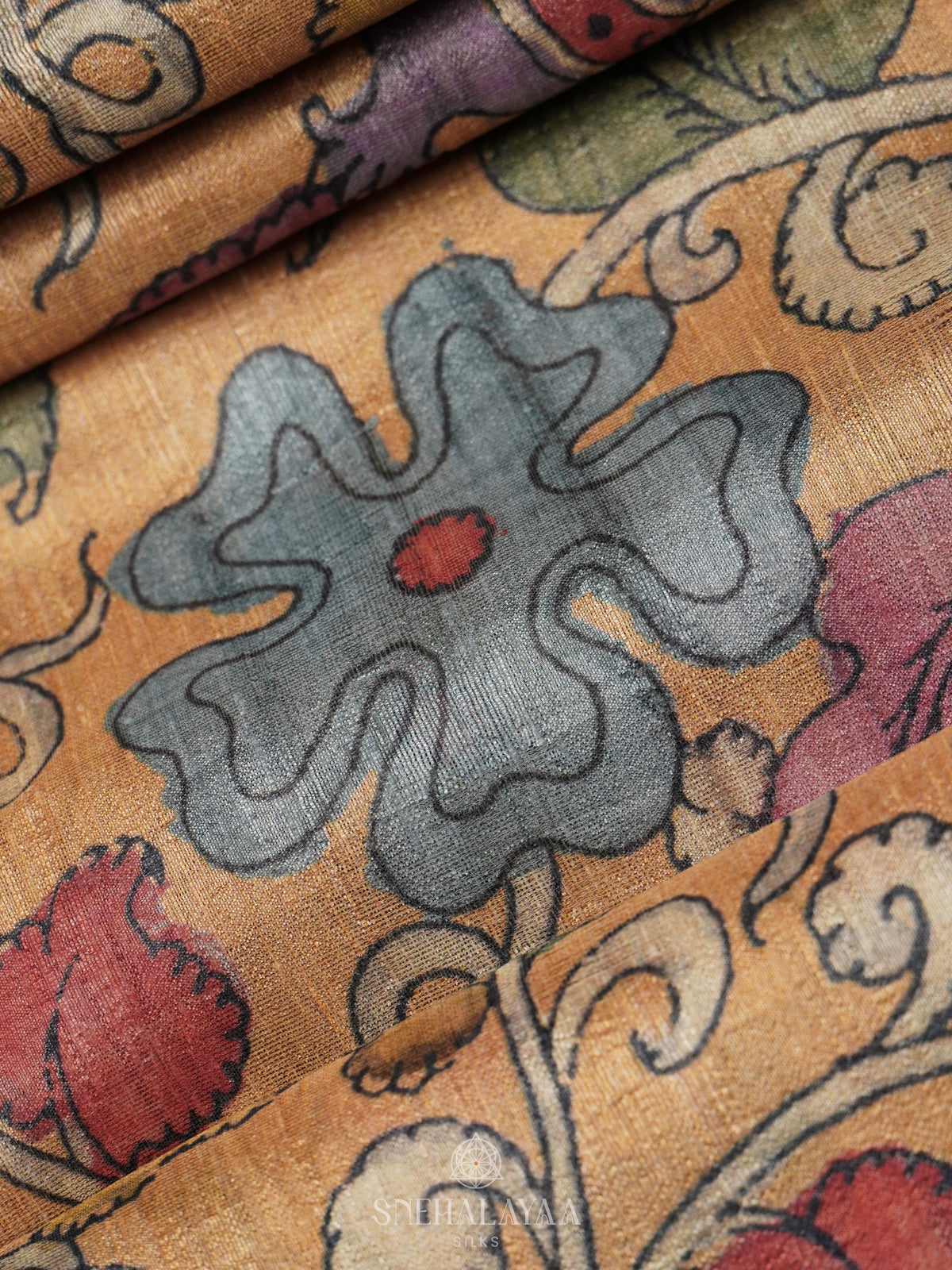 Pale Orange Tussar Saree