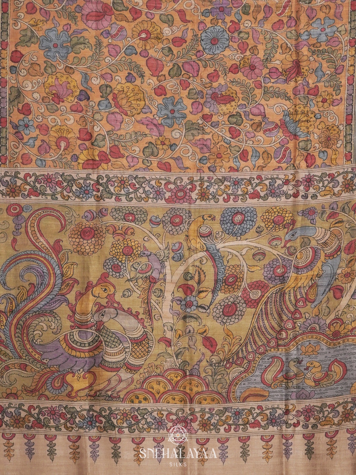 Pale Orange Tussar Saree