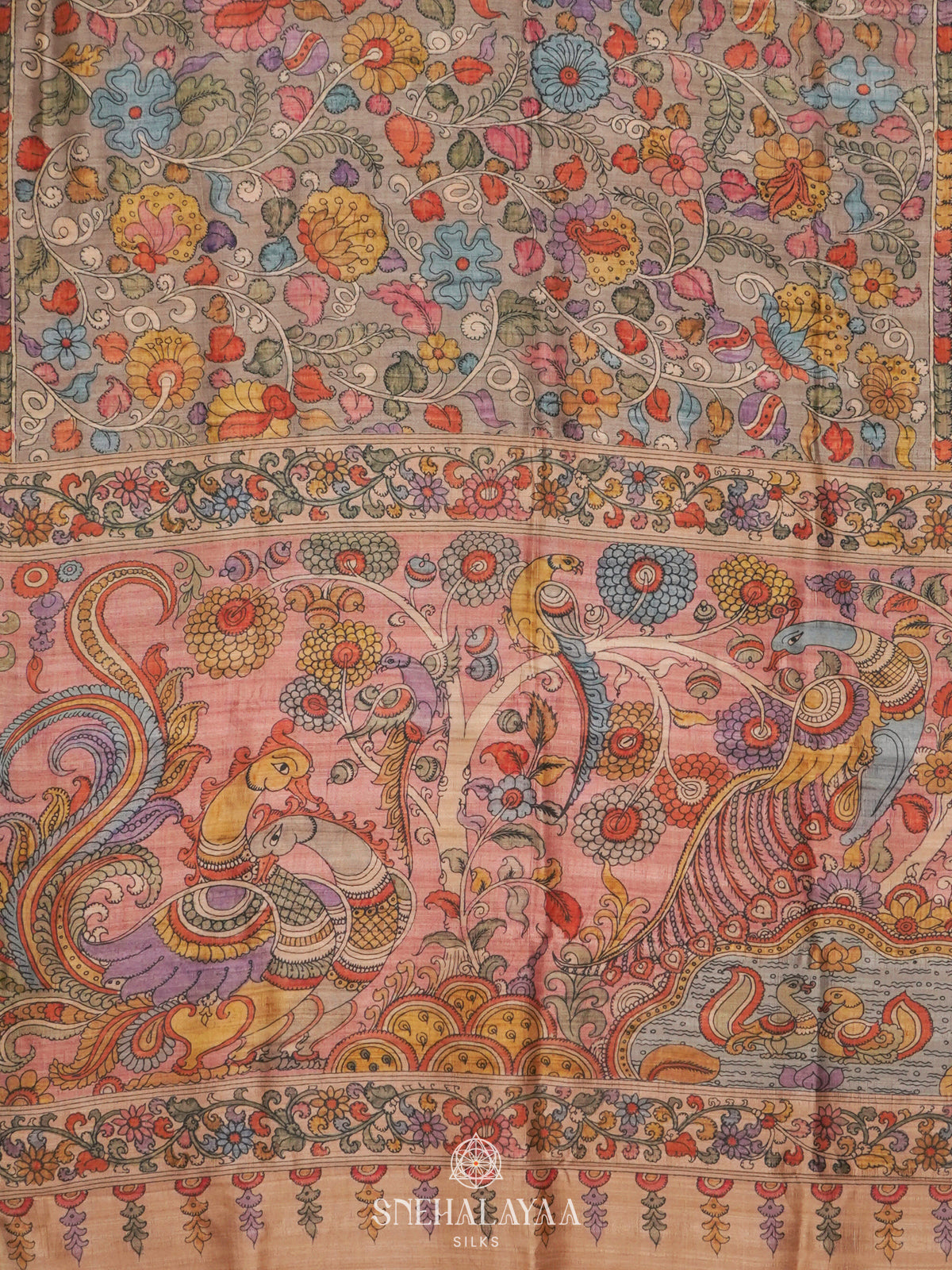 Grey Tussar Saree