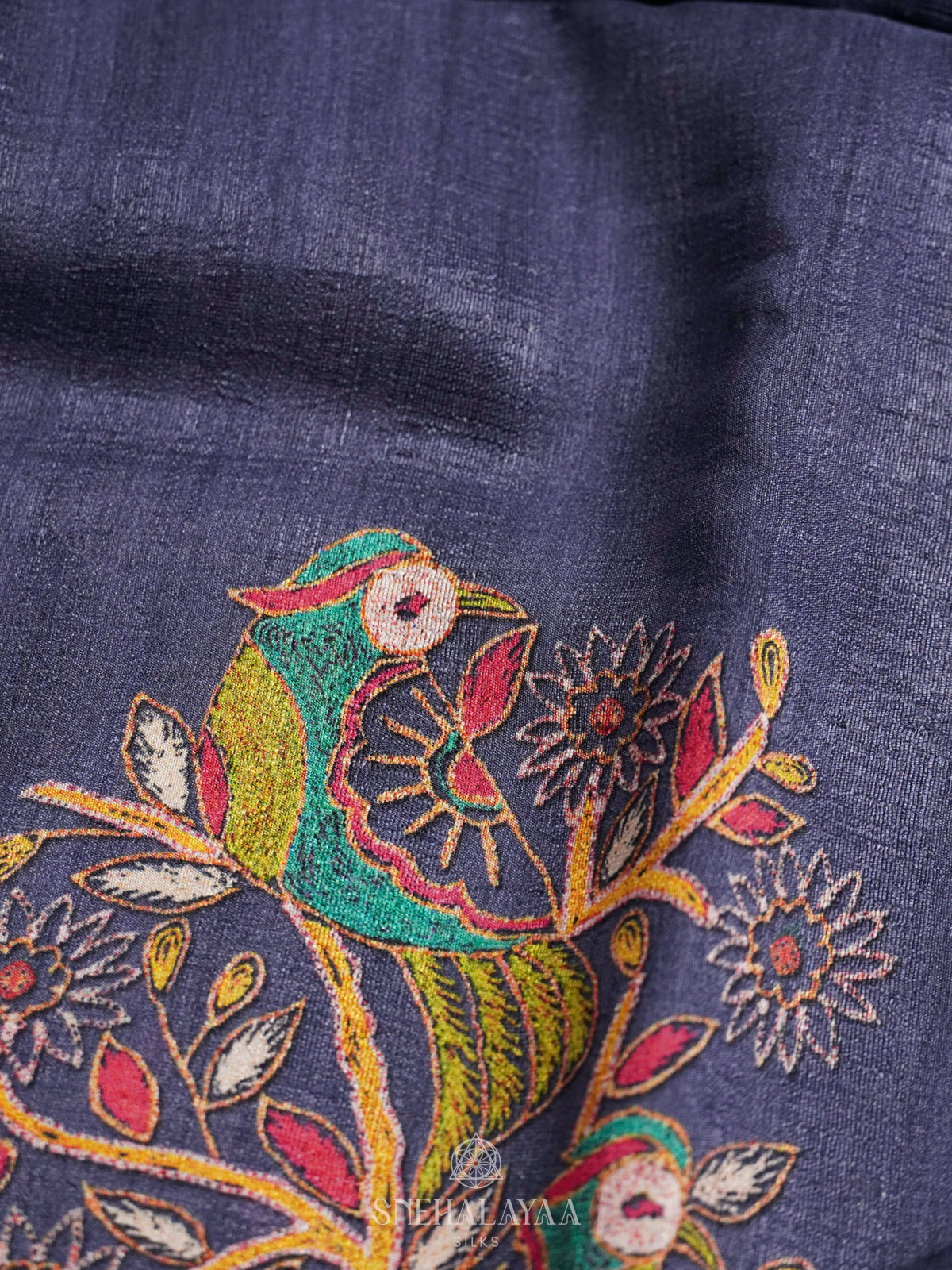Blue Tussar Saree