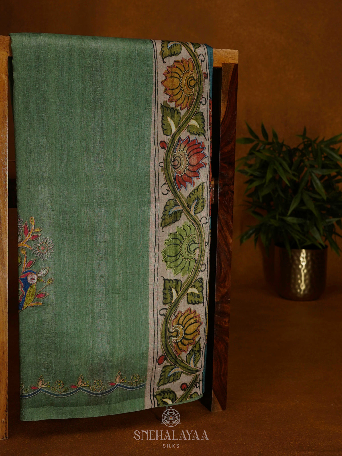 Green Tussar Saree
