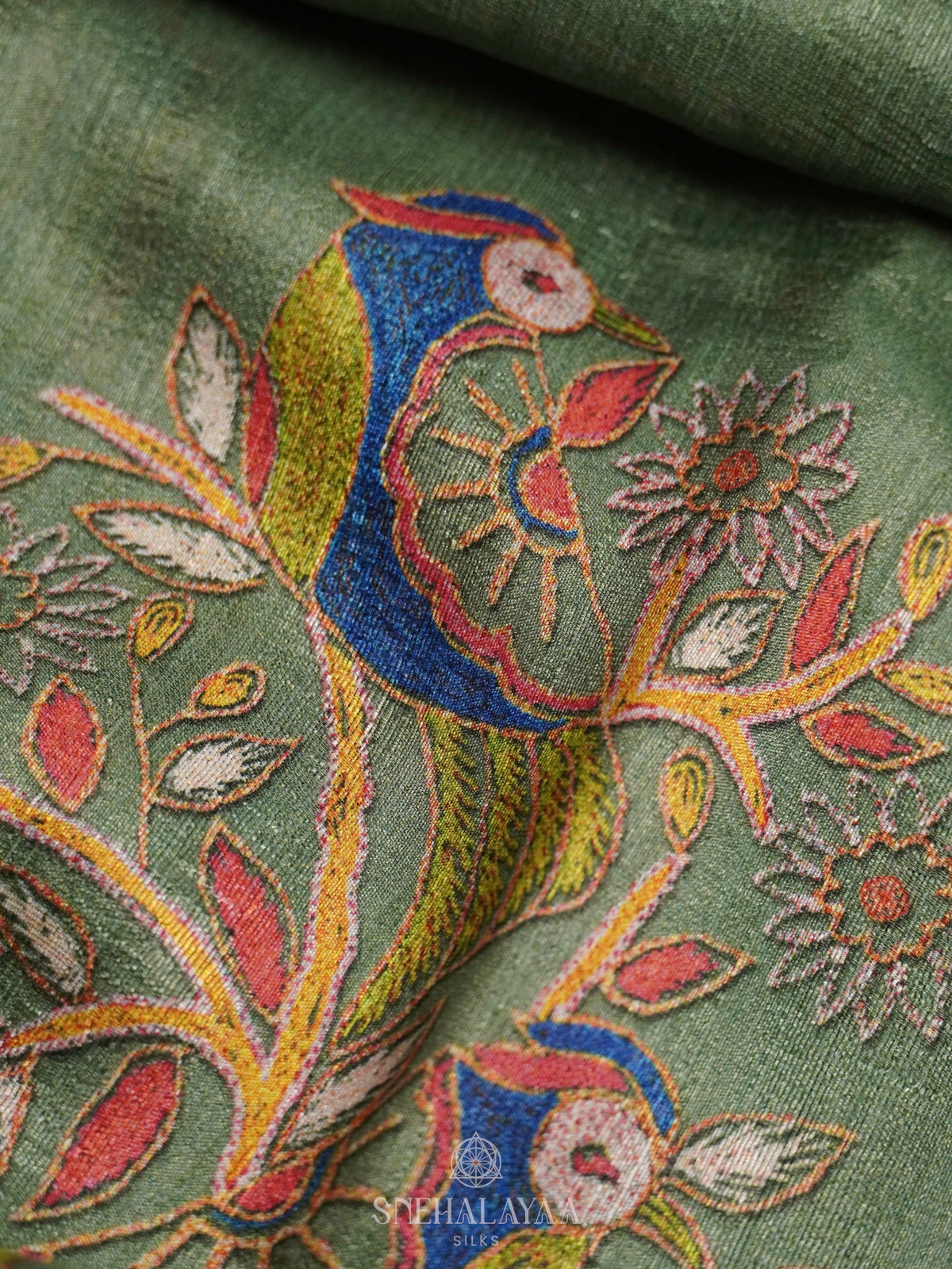 Green Tussar Saree