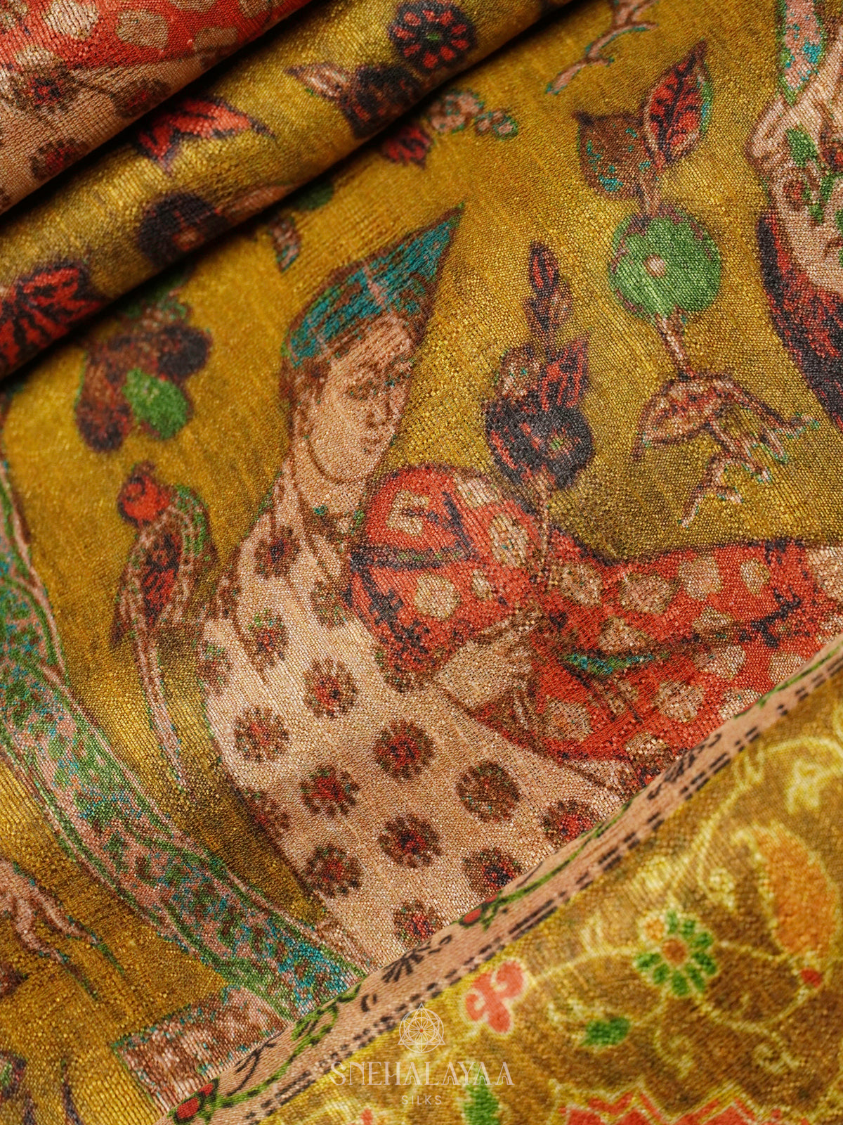 Yellow Tussar Saree