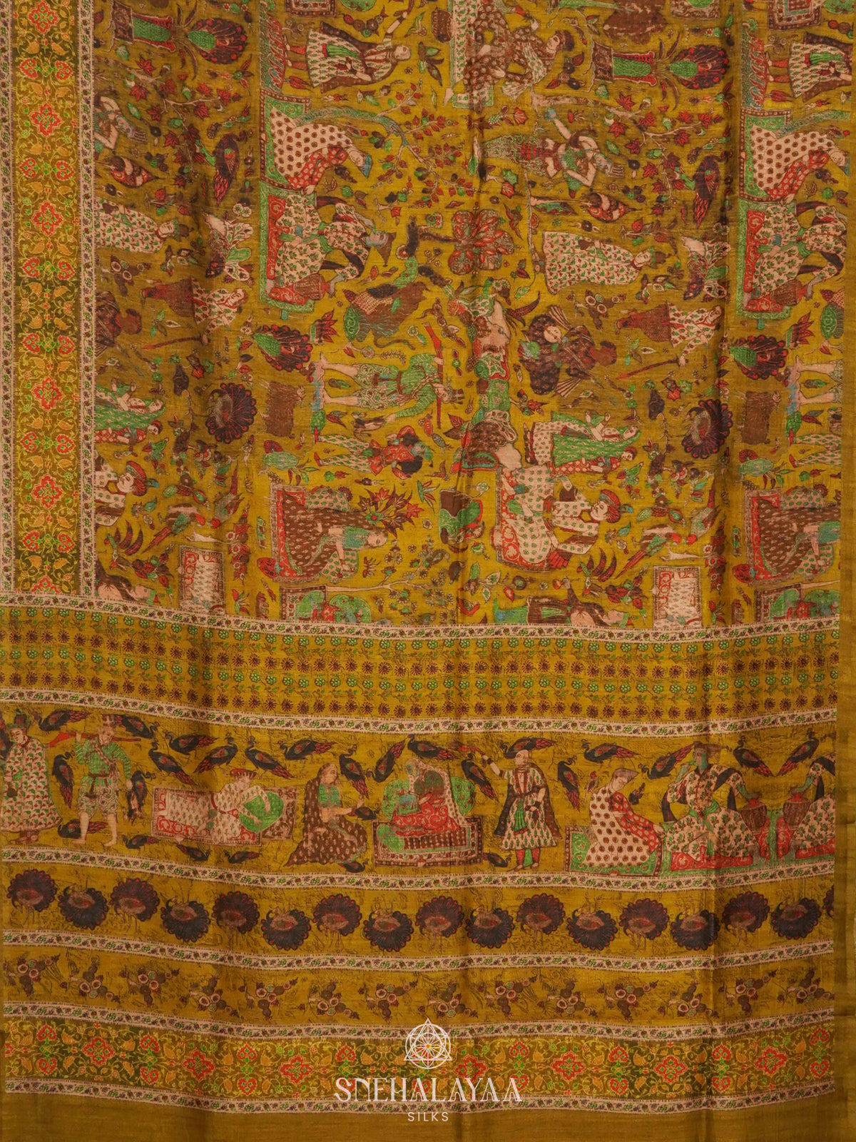 Yellow Tussar Saree