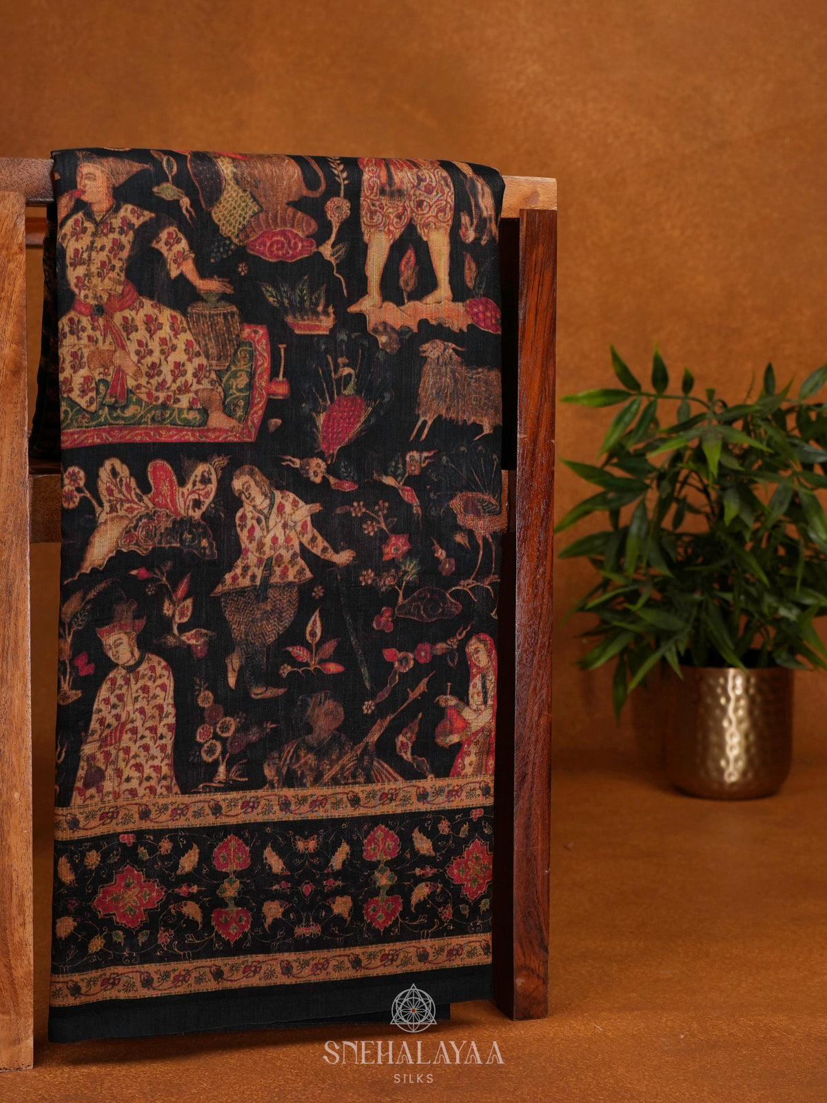 Black Tussar Saree