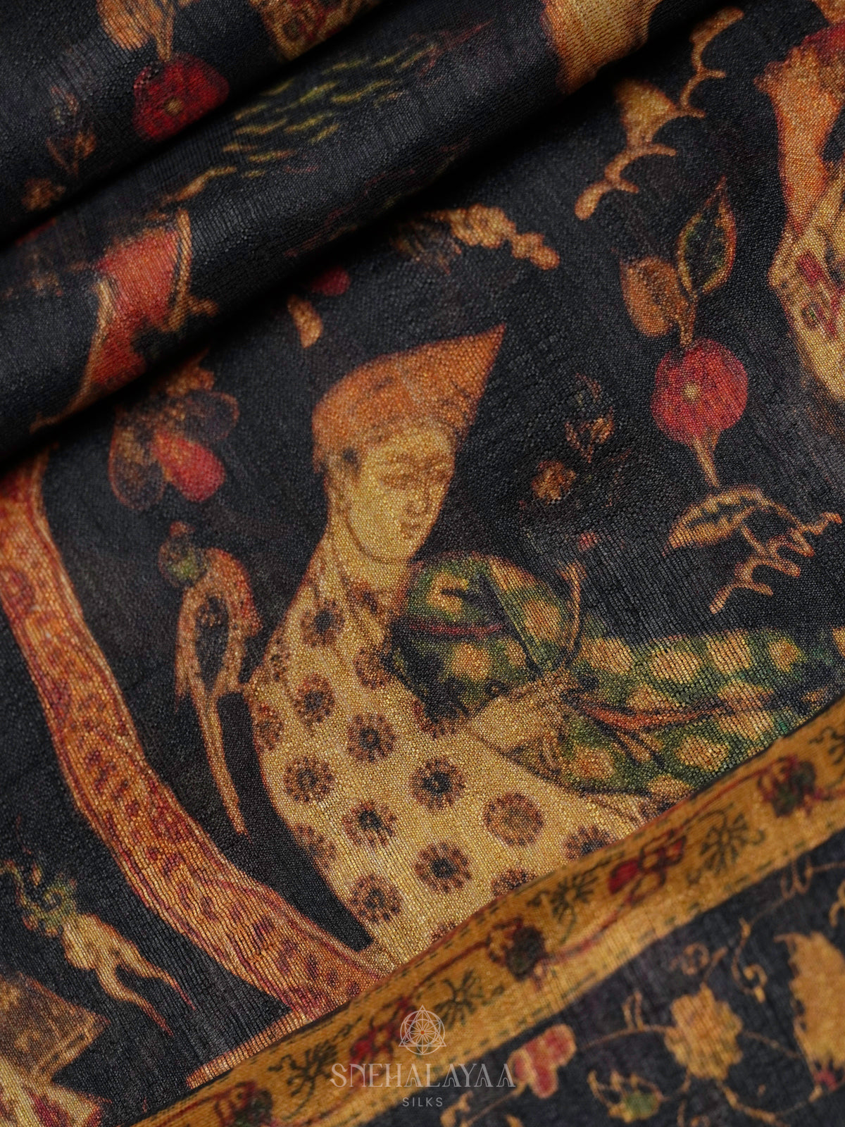Black Tussar Saree