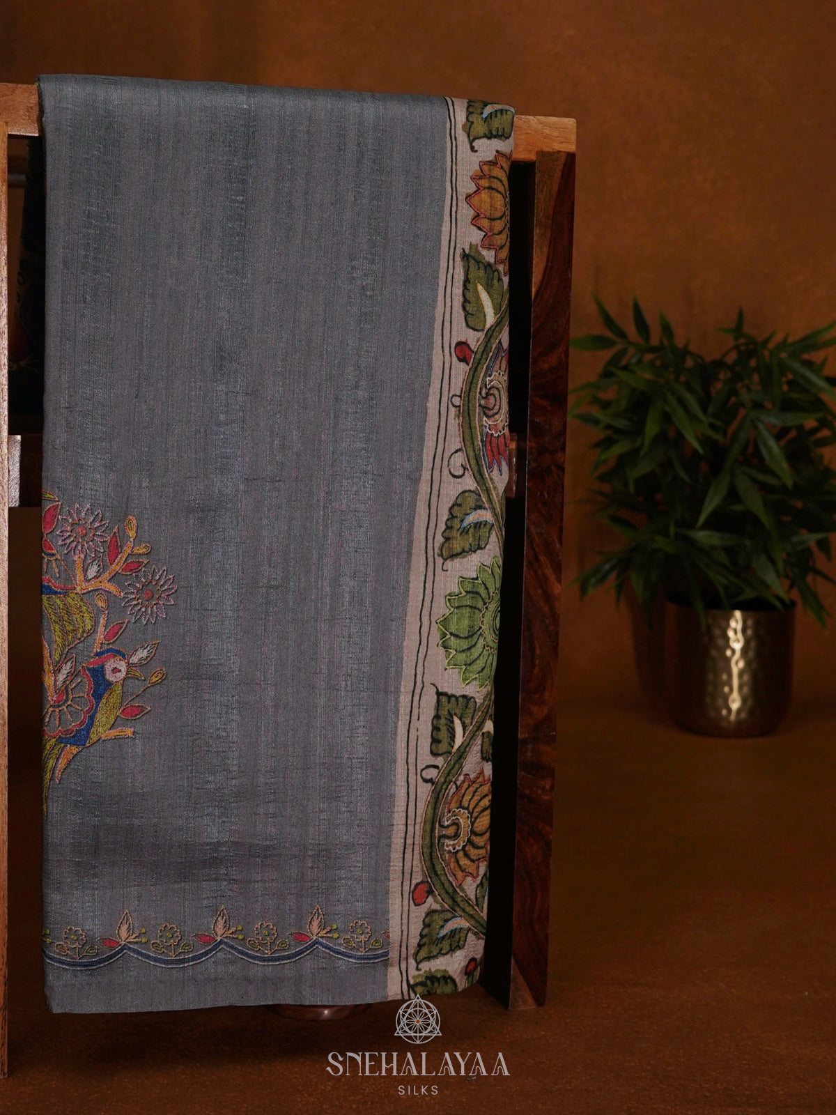 Grey Tussar Saree