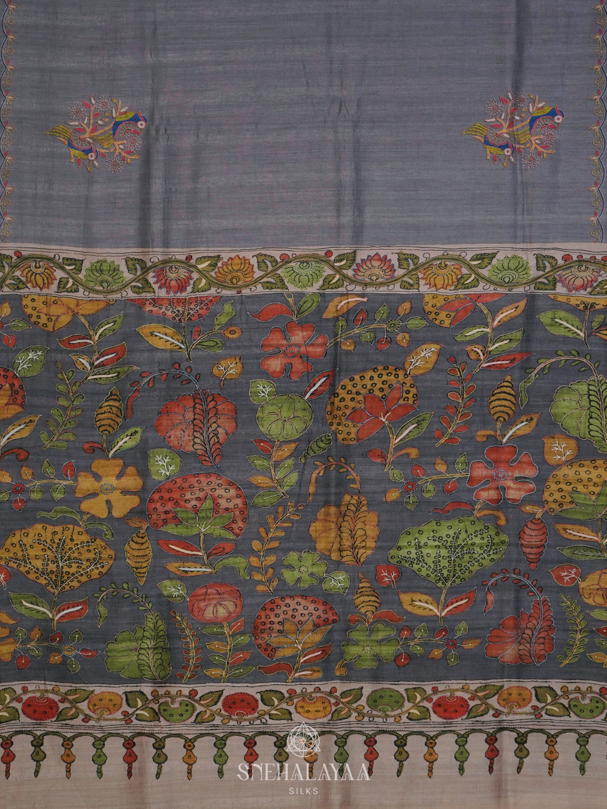 Grey Tussar Saree