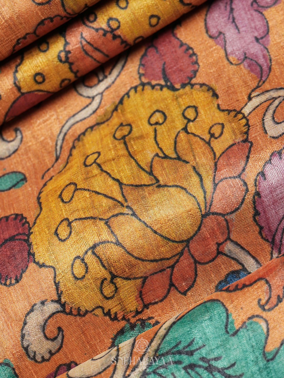Yellow Tussar Saree